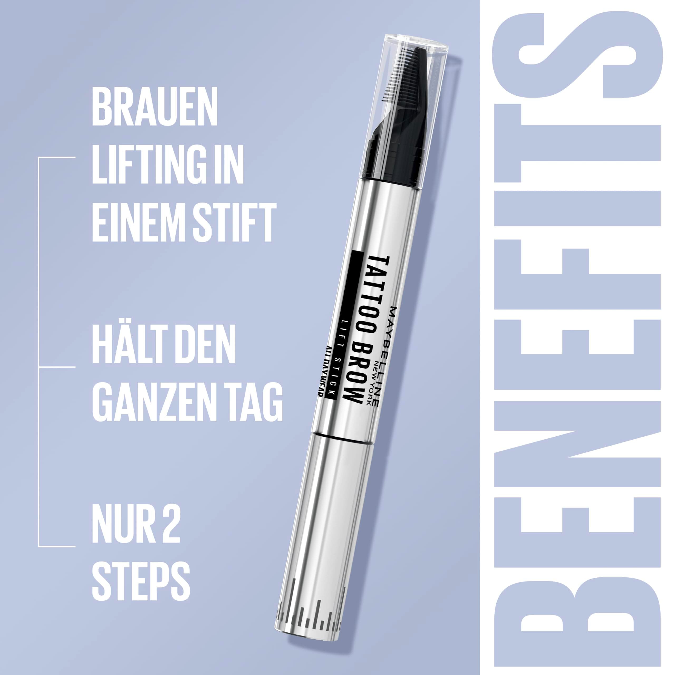 Maybelline New York Tattoo Brow Lift 2-in-1 uzacu zīmulis, 00 Clear