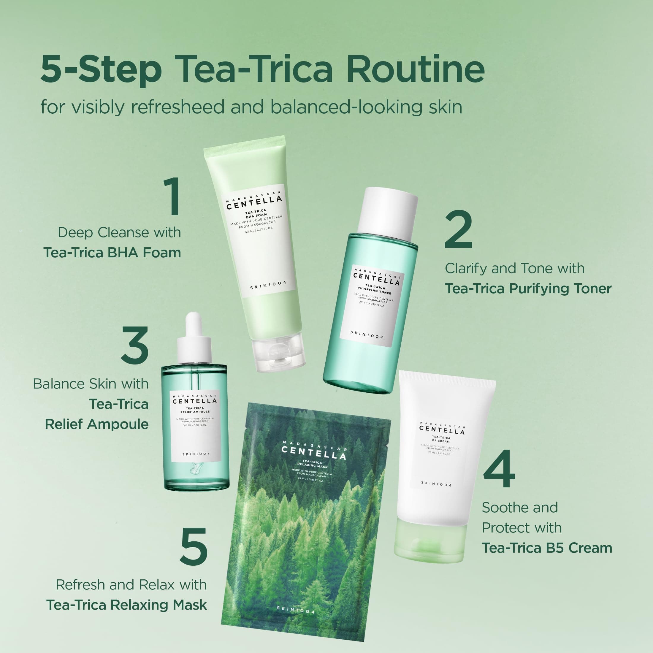 SKIN1004 Madagaskaras Centella Tea-Trica B5 krēms