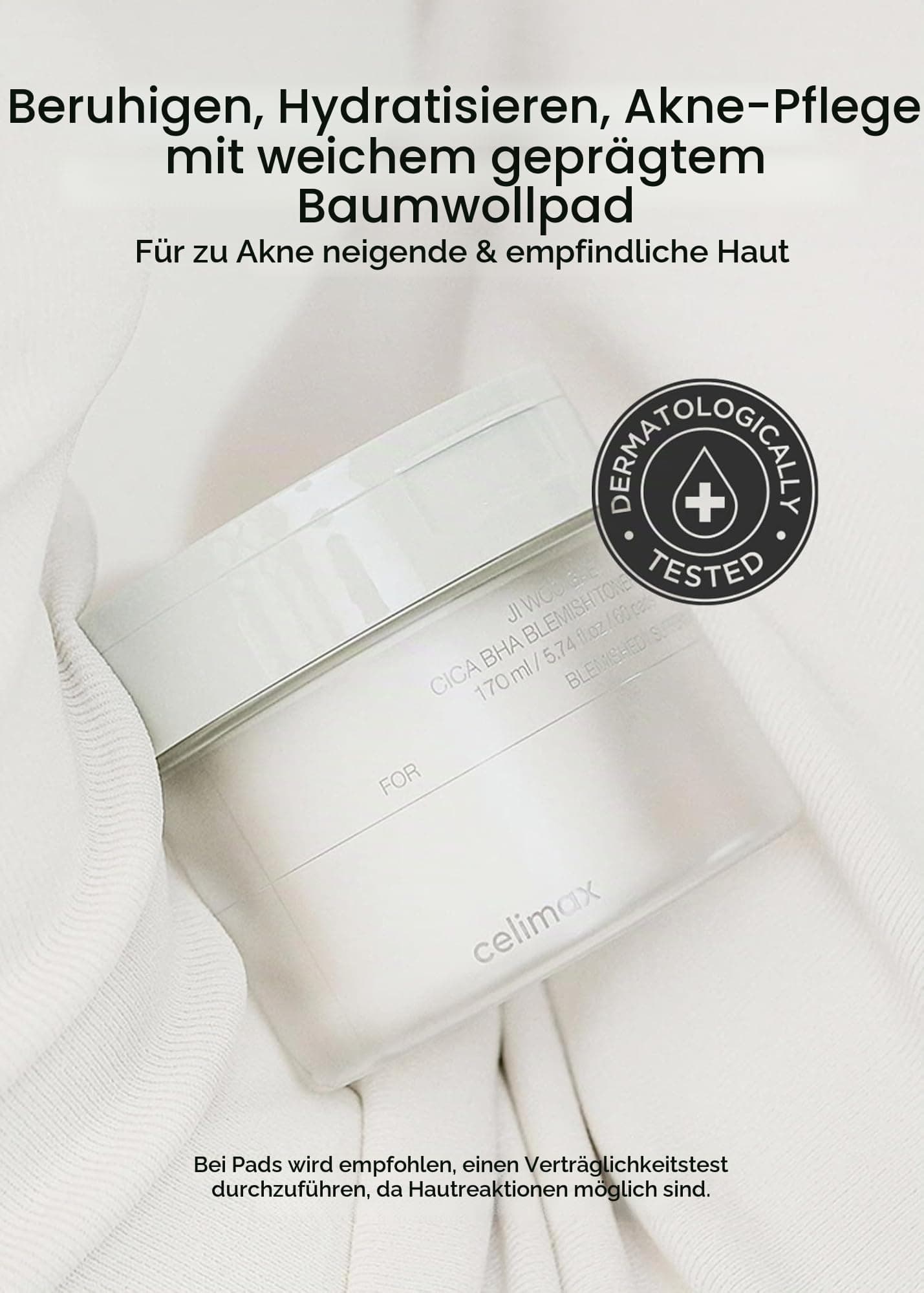 celimax Ji.Woo.Gae CICA BHA Blemish Toner Pad, 60 gab.