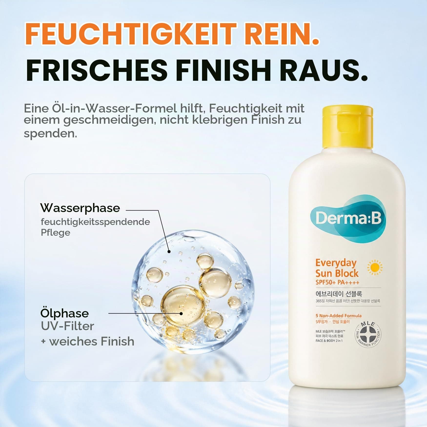DERMA B Everyday Sun Block Lielais izmērs SPF50+ PA++++ 200ml