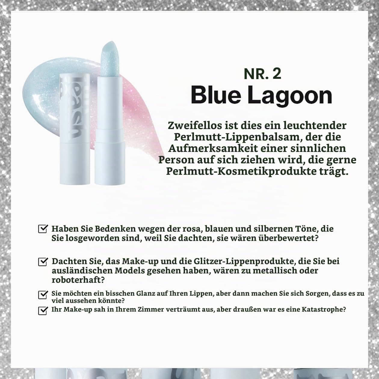 UNLEASHIA | Glacier Vegan Lūpu balzams (Nr. 2 BLUE LAGOON)