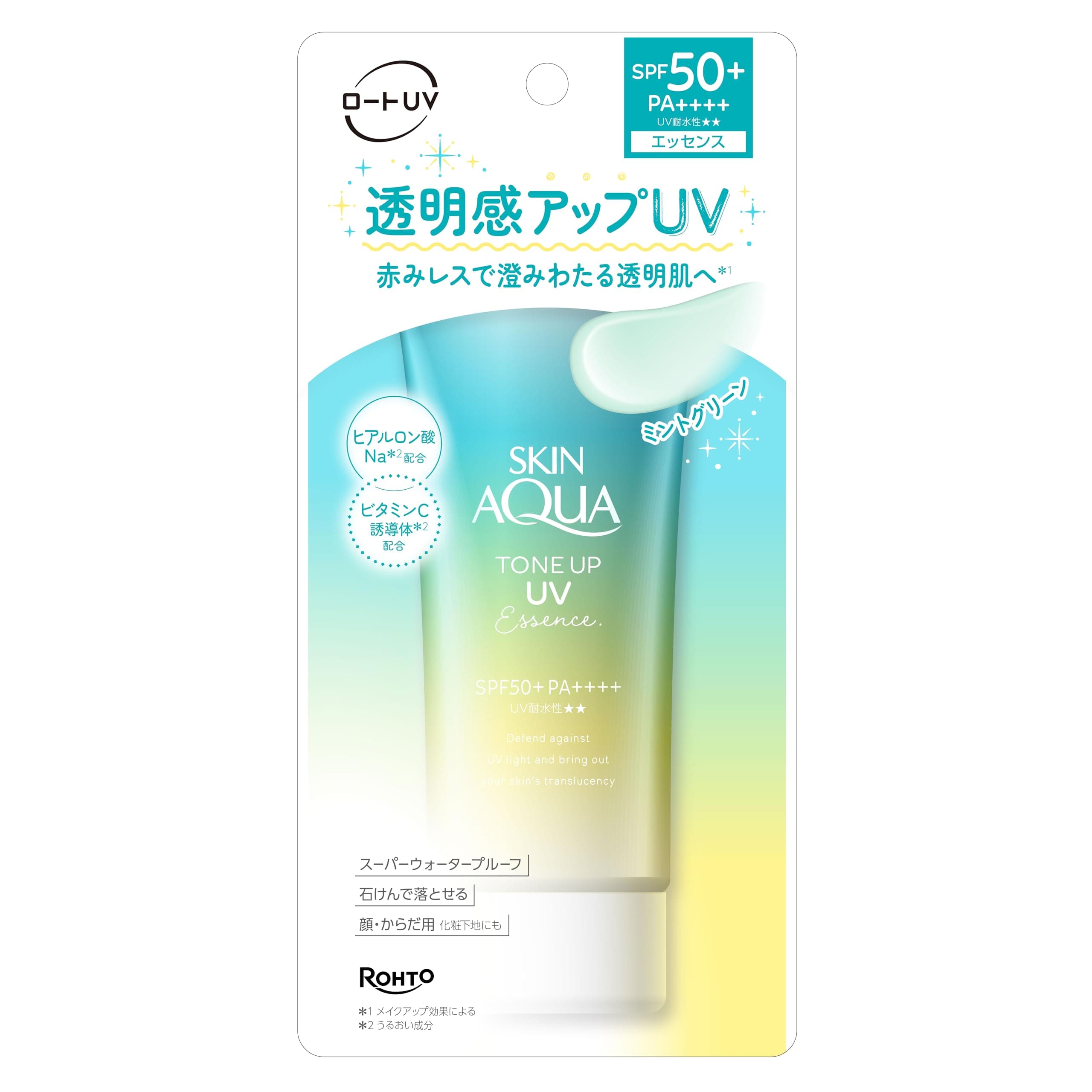 Skin Aqua Rohto Tonējošs Sauļošanās Līdzeklis SPF50+ Mint Green 80g