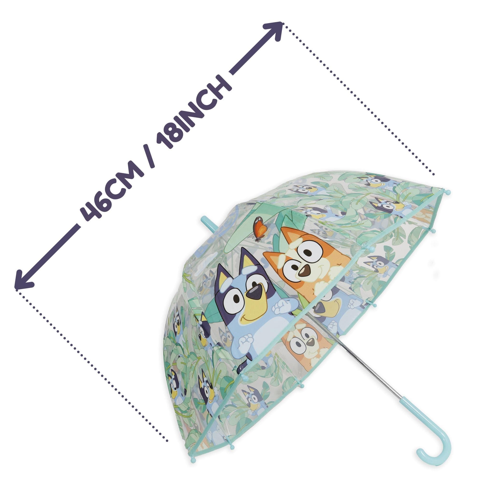 Kids Licensing Caurspīdīgs lietussargs bērniem, Bluey, 46 cm