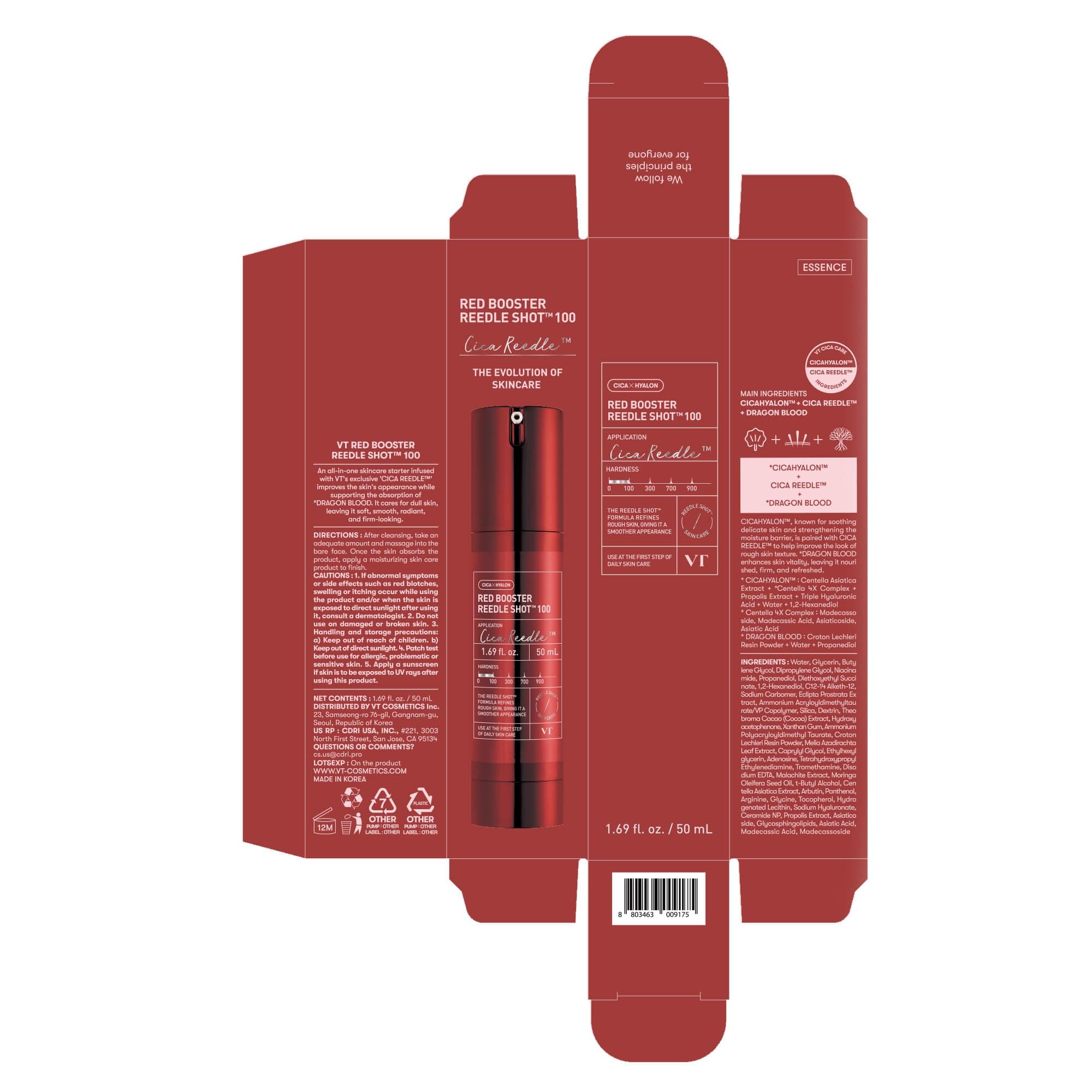 VT COSMETICS Red Booster Reedle Shot 100 Mikronadels-serums