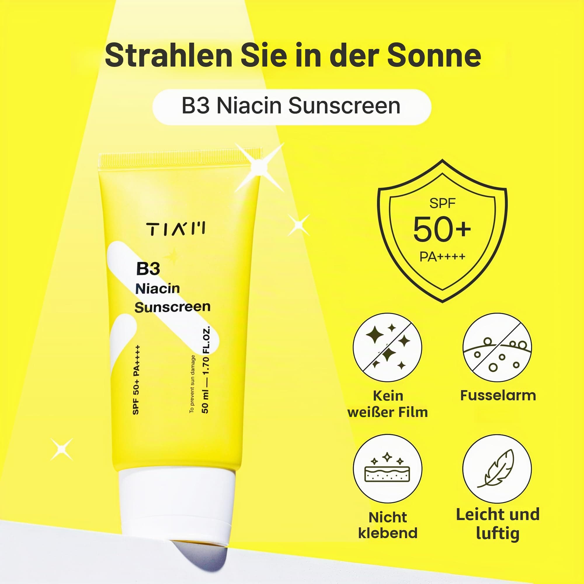 [TIAM] Niacinamīds SPF50+ PA++++ Sejas Sauļošanās Krēms