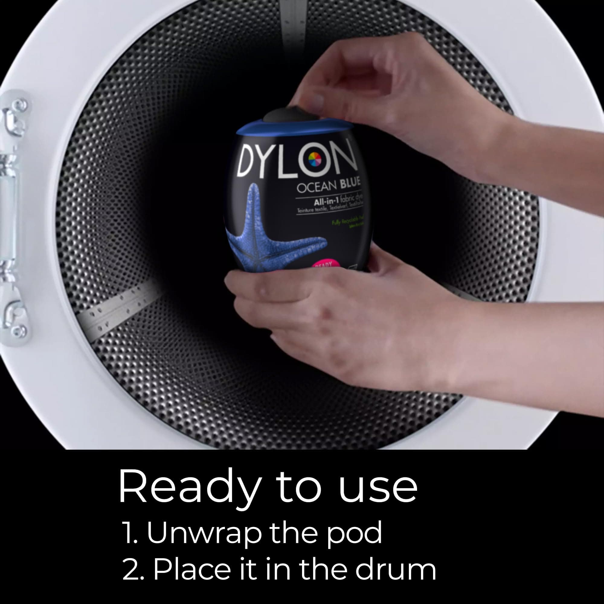 Dylon Dye Pod veļas krāsa, okeāna zila