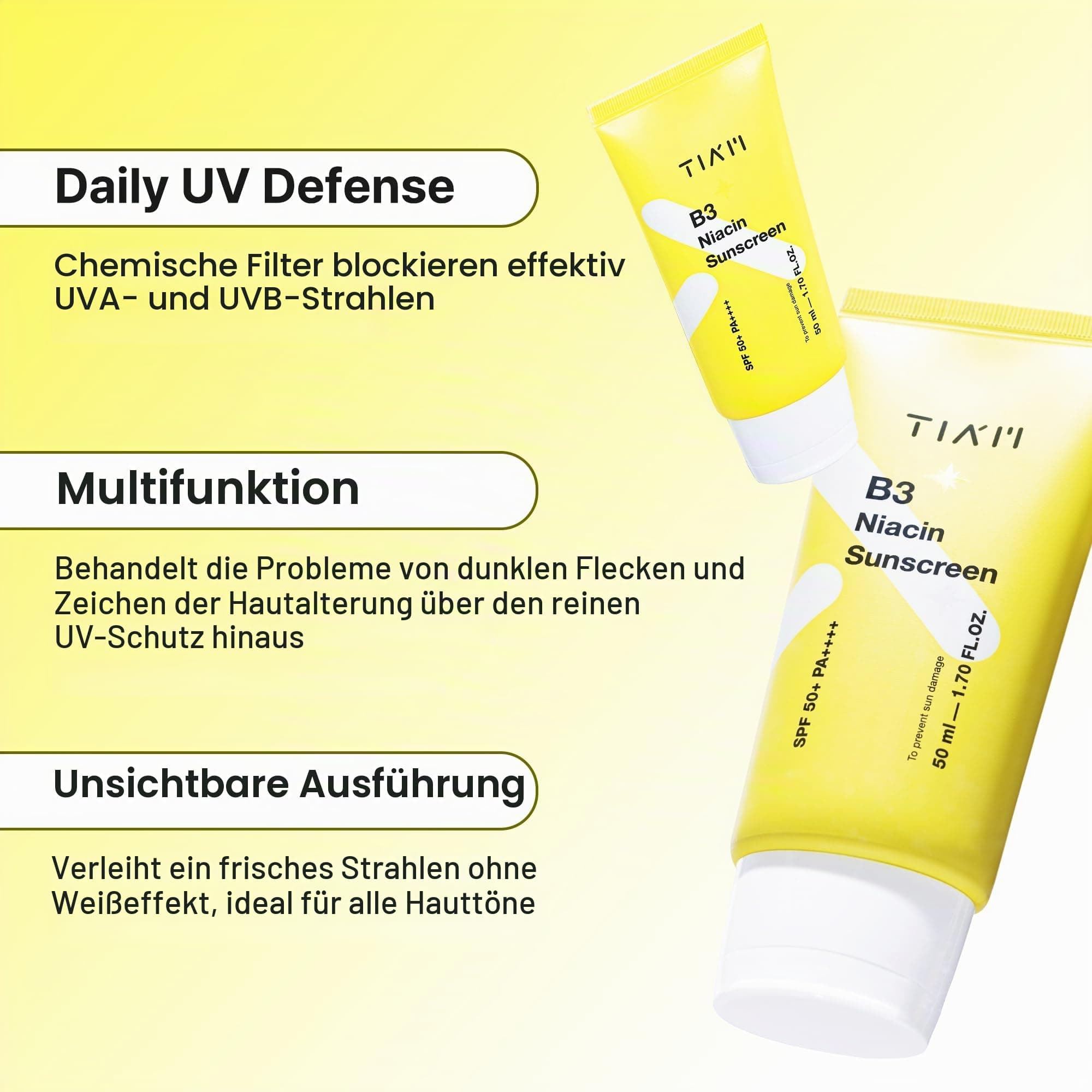 [TIAM] Niacinamīds SPF50+ PA++++ Sejas Sauļošanās Krēms