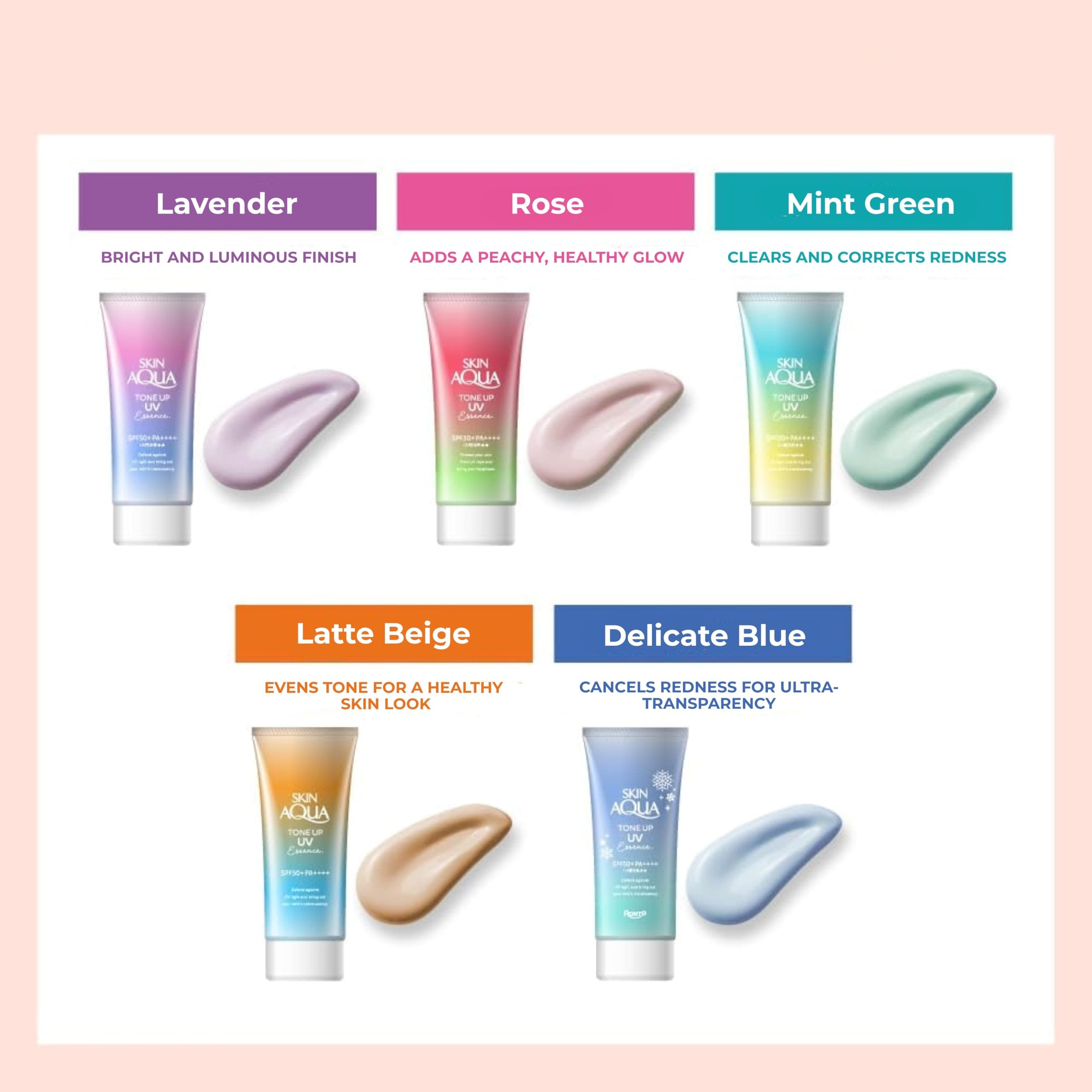 Skin Aqua Rohto Tonējošs Sauļošanās Līdzeklis SPF50+ Mint Green 80g