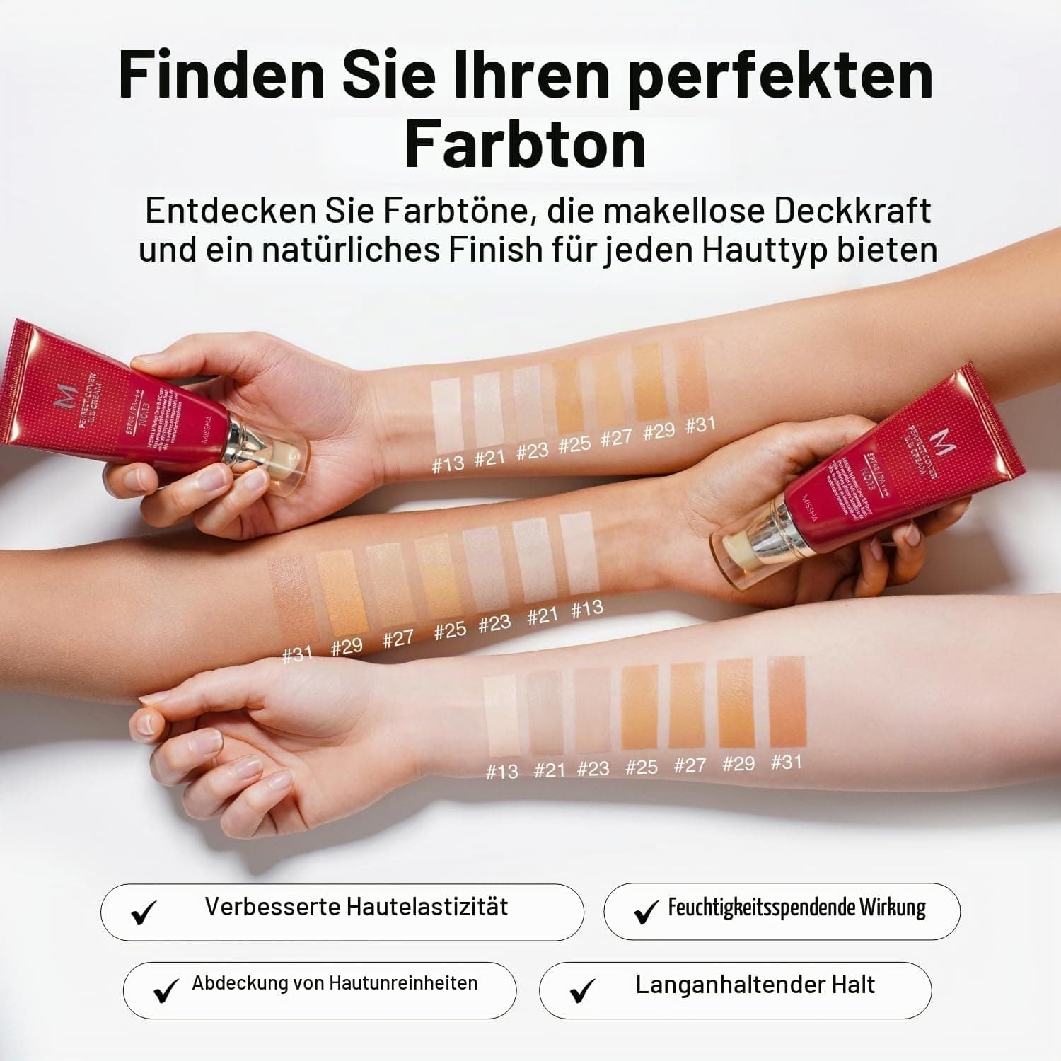 MISSHA M Perfect Cover BB Creme SPF42 / PA +++ (Nr. 27 Honigbeige), 50 ml