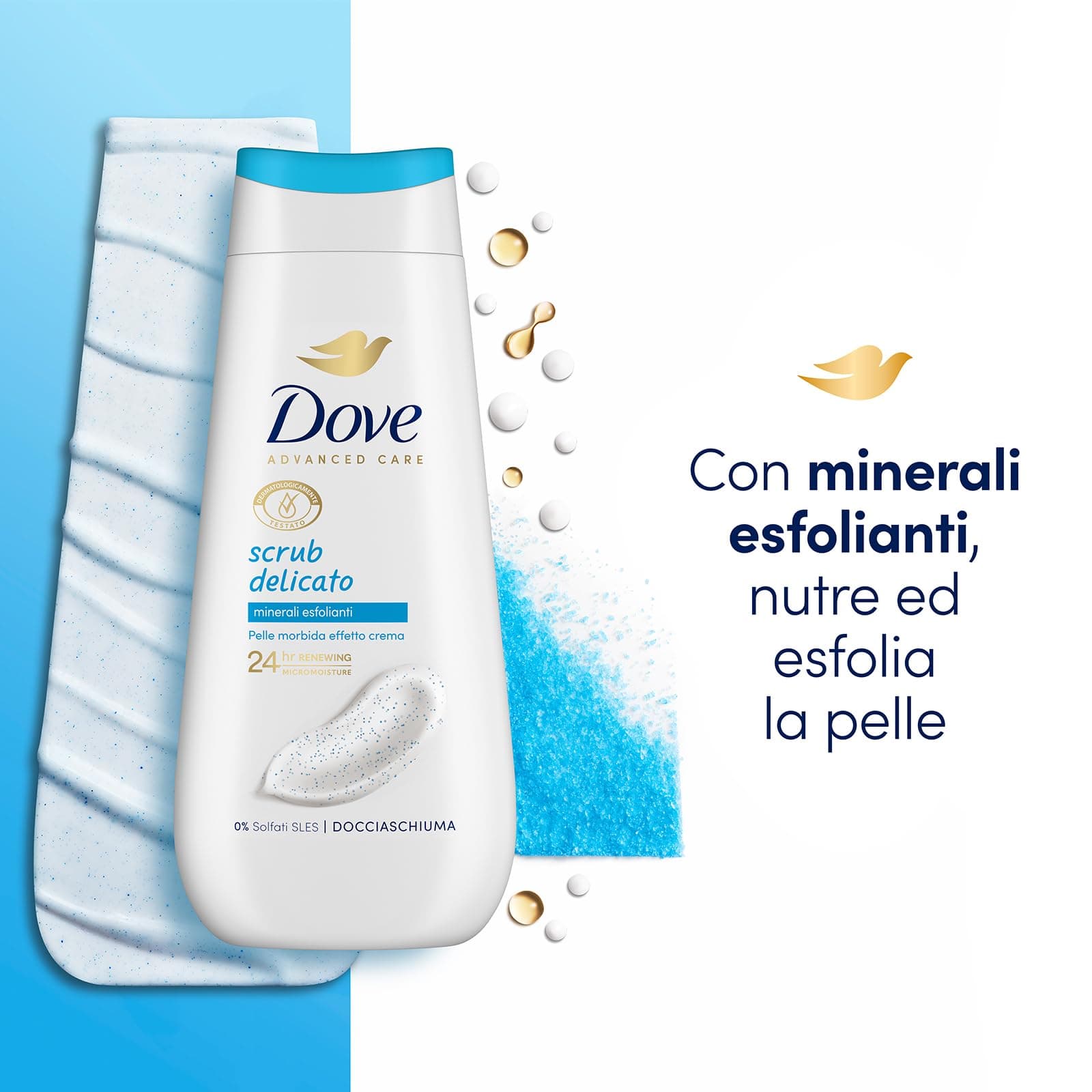 Dove Sanftes Peeling mit feuchtigkeitsspendendem Duschgel