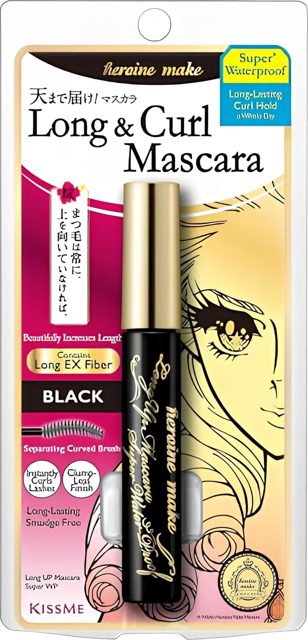 KISSME HEROINE MAKE Long UP Mascara Super Waterproof WP 01 Black