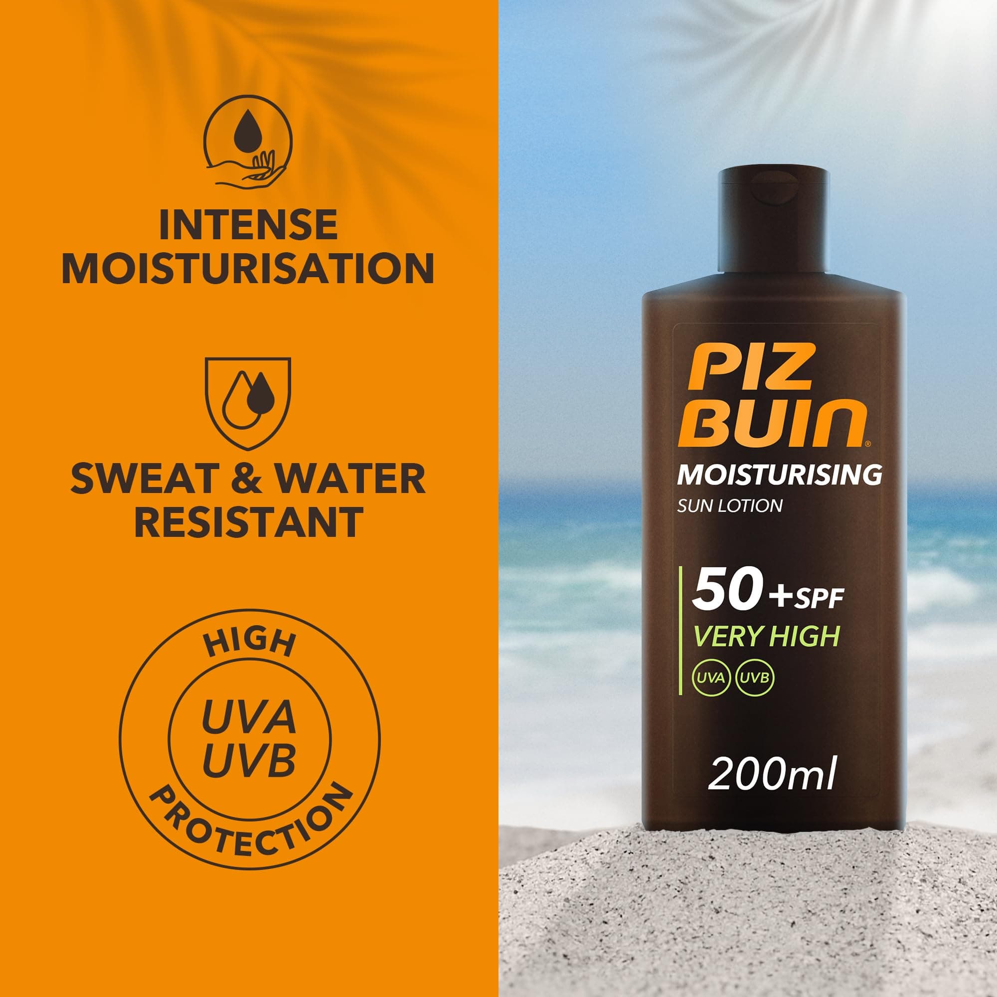 Piz Buin Mitrinošs Saules Krēms SPF50+, 200ml