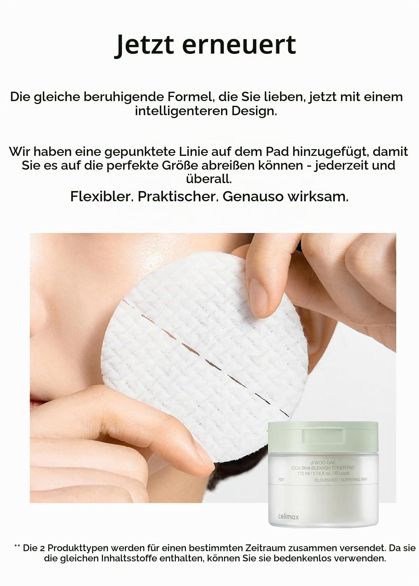 celimax Ji.Woo.Gae CICA BHA Blemish Toner Pad, 60 gab.