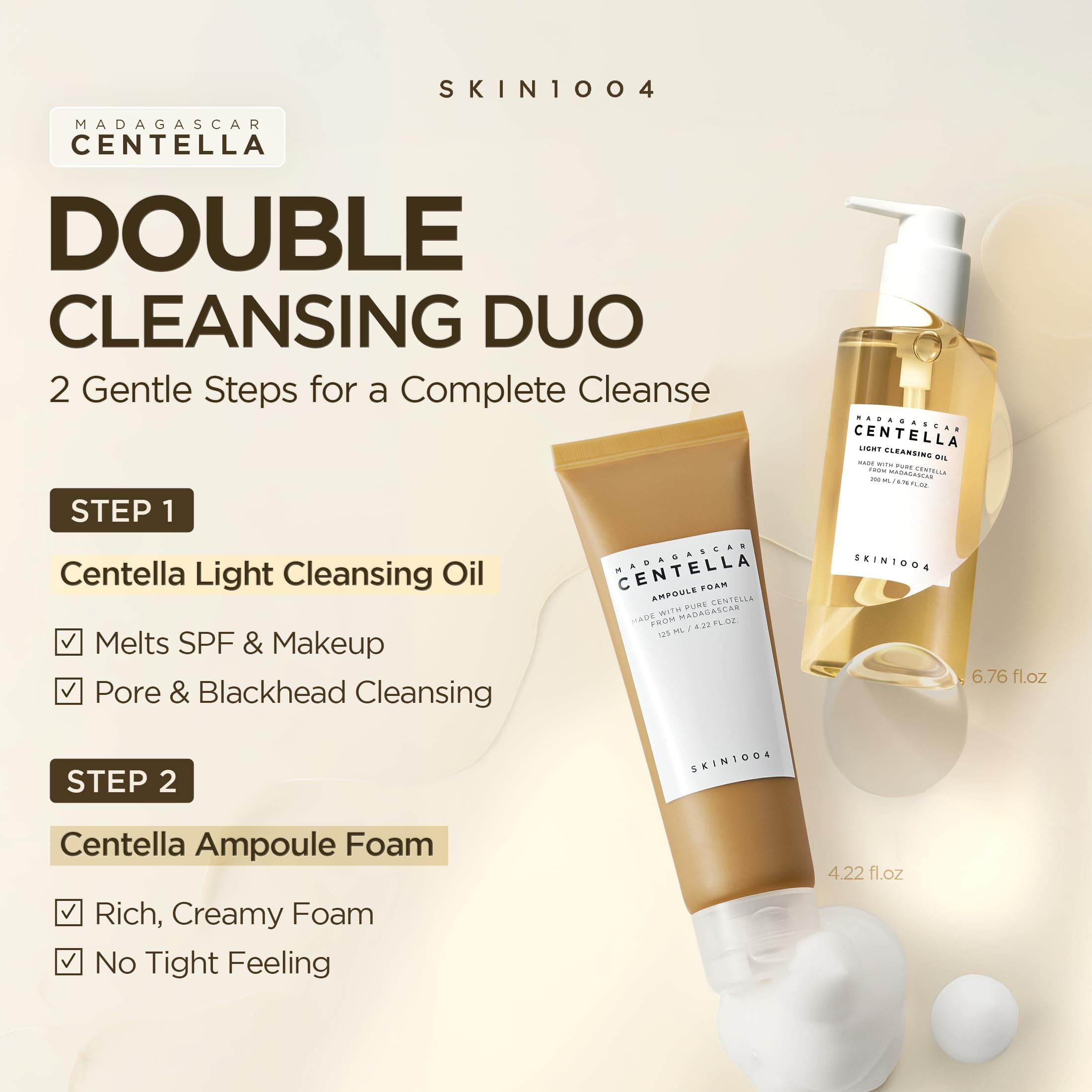 SKIN1004 Centella Double Cleansing Duo - Attīrošs līdzekļu komplekts
