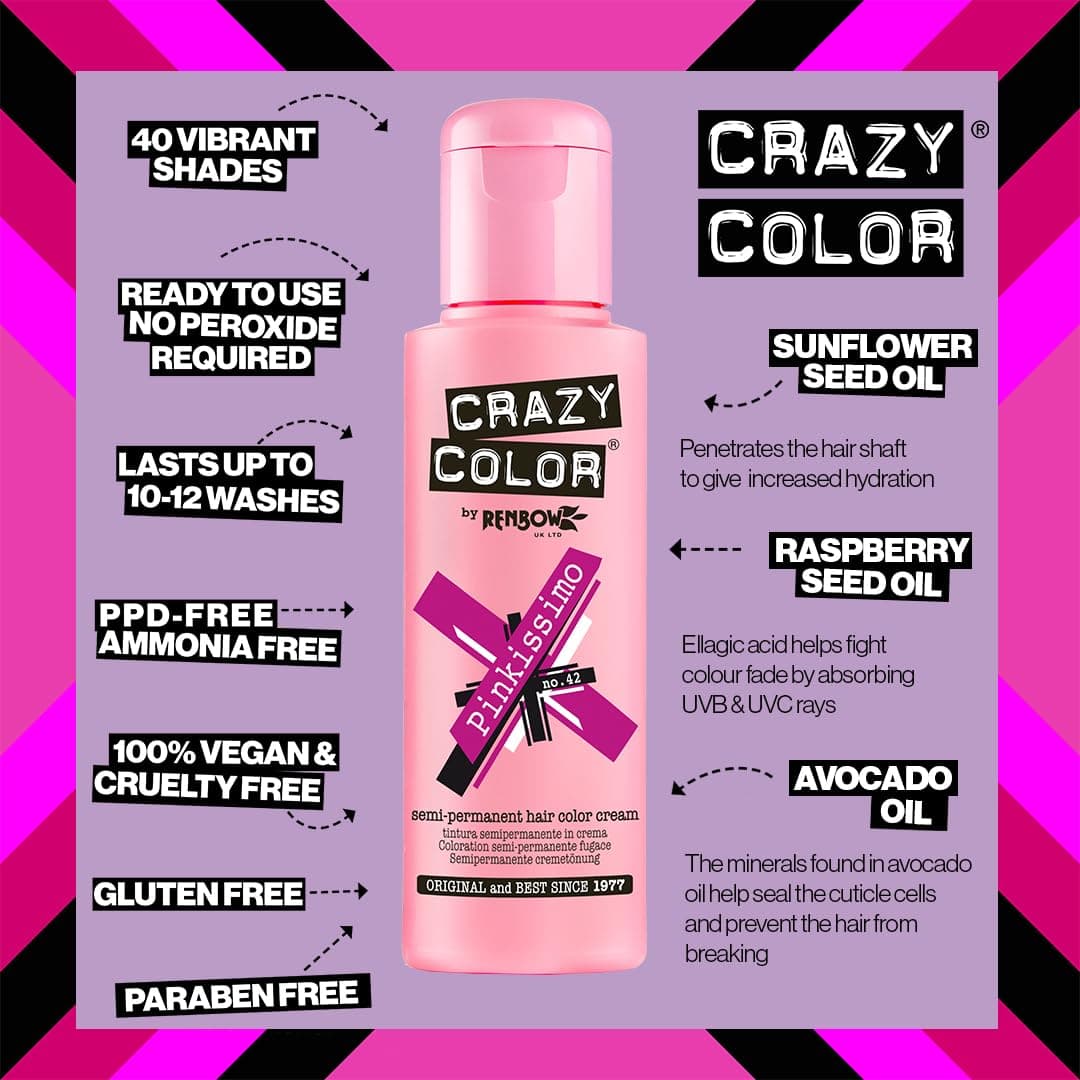 Crazy Color Puspermanantā matu krāsa Emerald Green 53 100ml