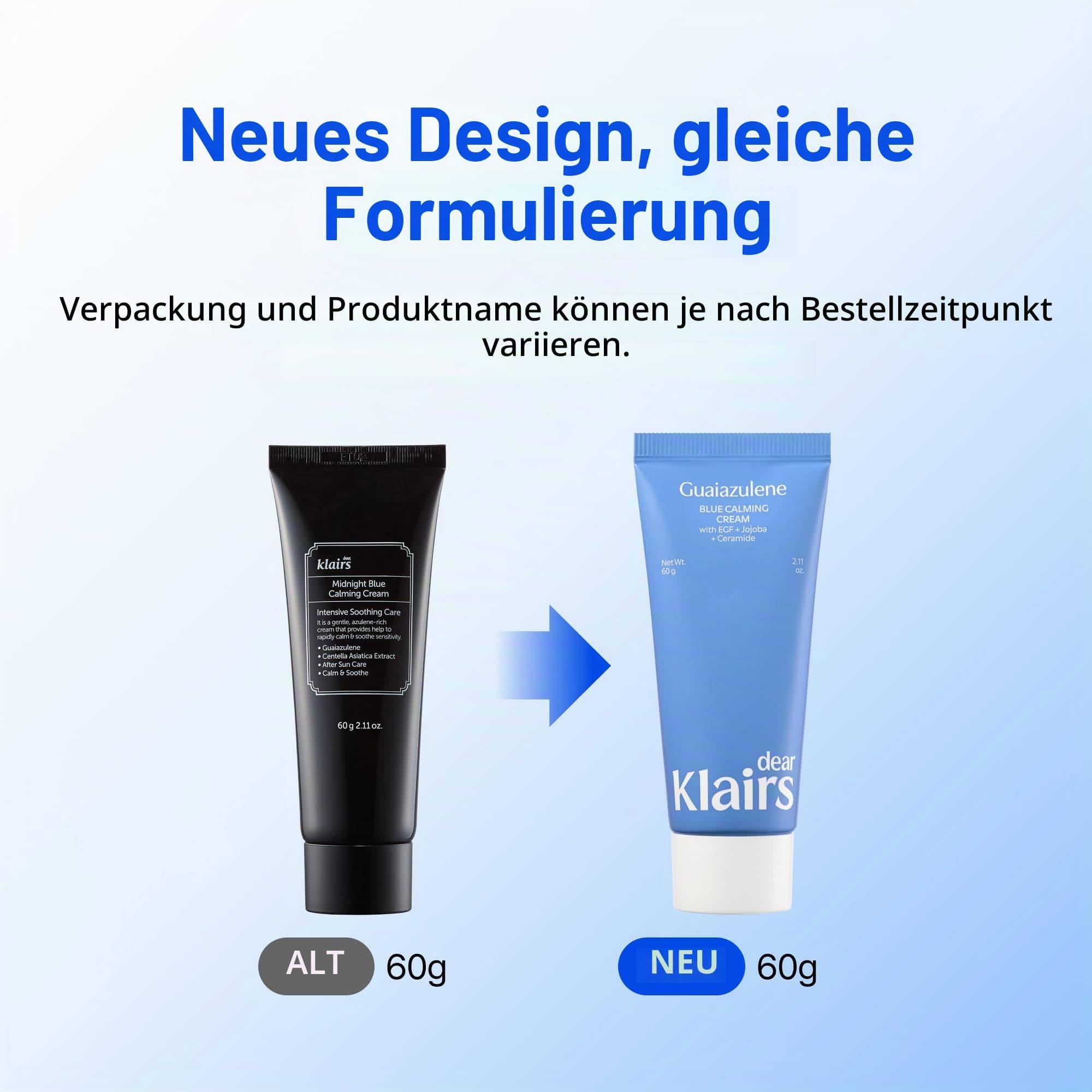 DearKlairs Mitternachtsblaue beruhigende Creme