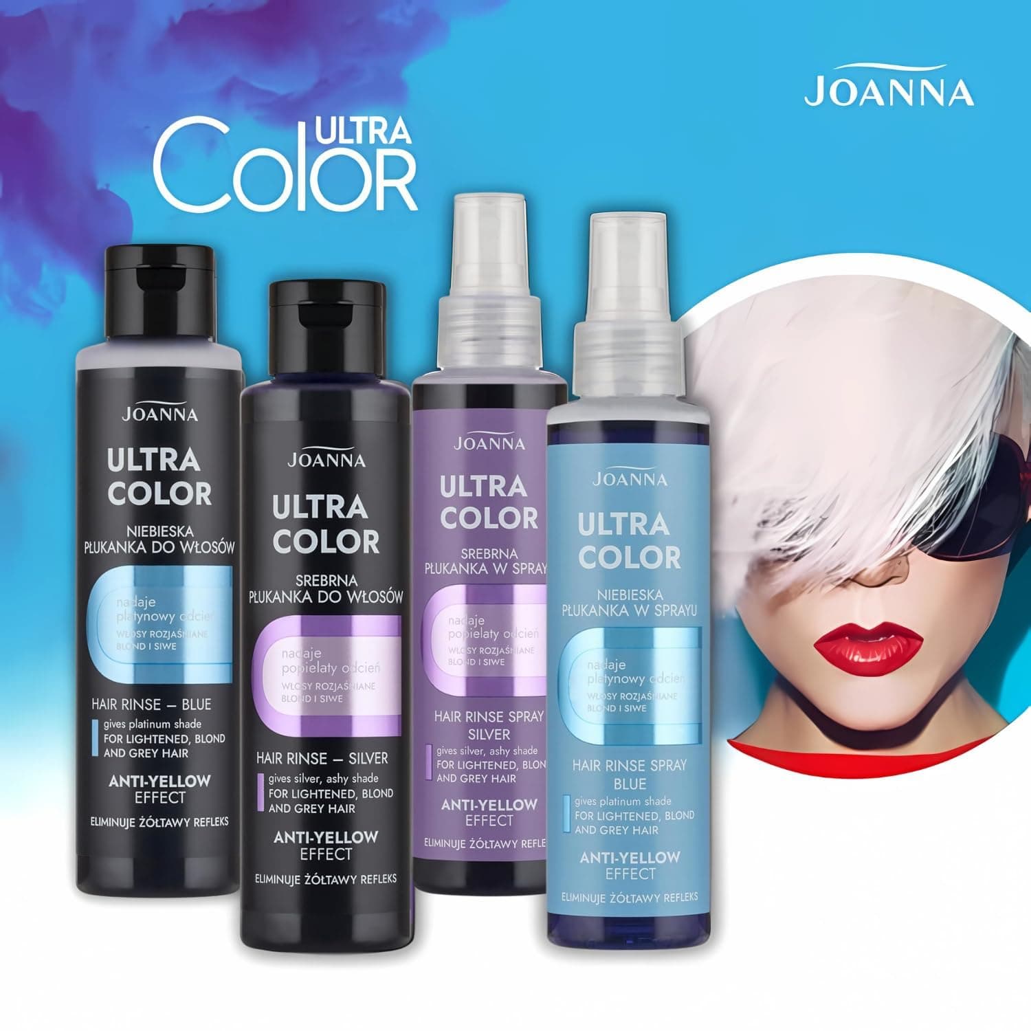 Joanna Ultra Color Silver Spray – Krāsu balzams blondiem matiem