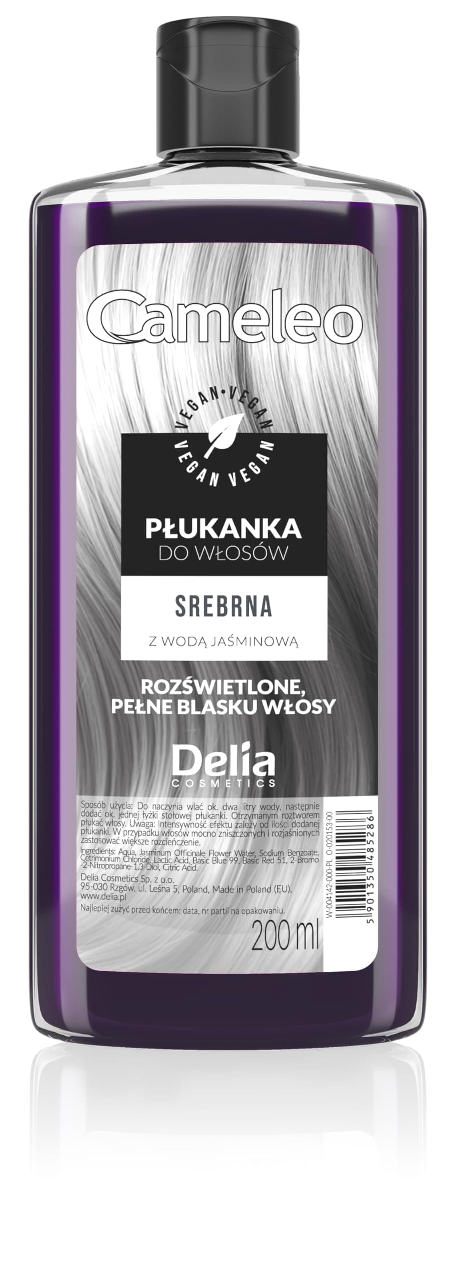 Cameleo - Silberner Haar-Toner mit Jasminwasser - glamouröse Farbtöne OHNE Gelbstich - semi-permanente Haarfarbe - für blondes, platinblondes & graues Haar - Haare Farbe & Pflege - parabenfrei - 200ml