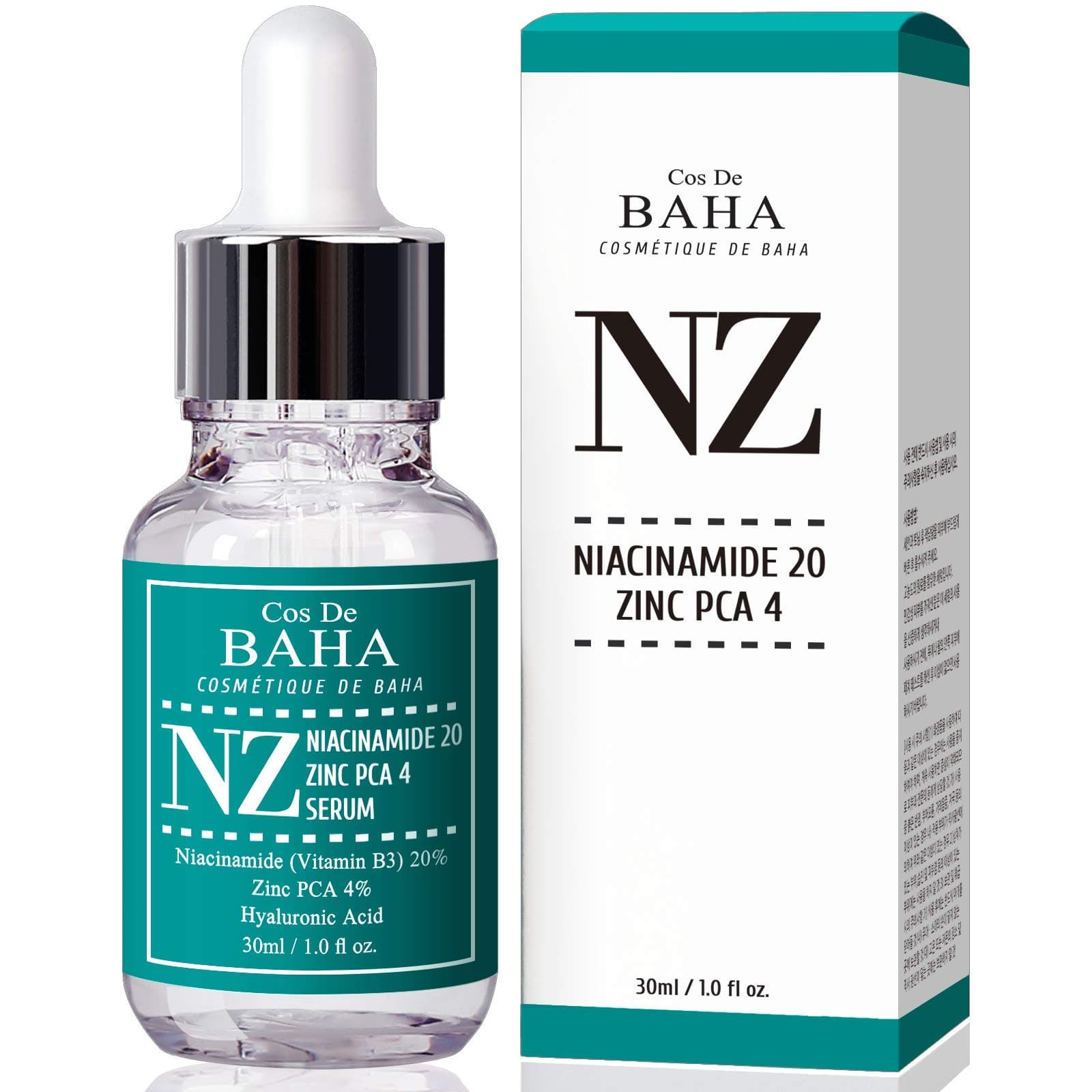 Cos De BAHA serums ar 20% Niacinamīdu un 4% Cinka PCA