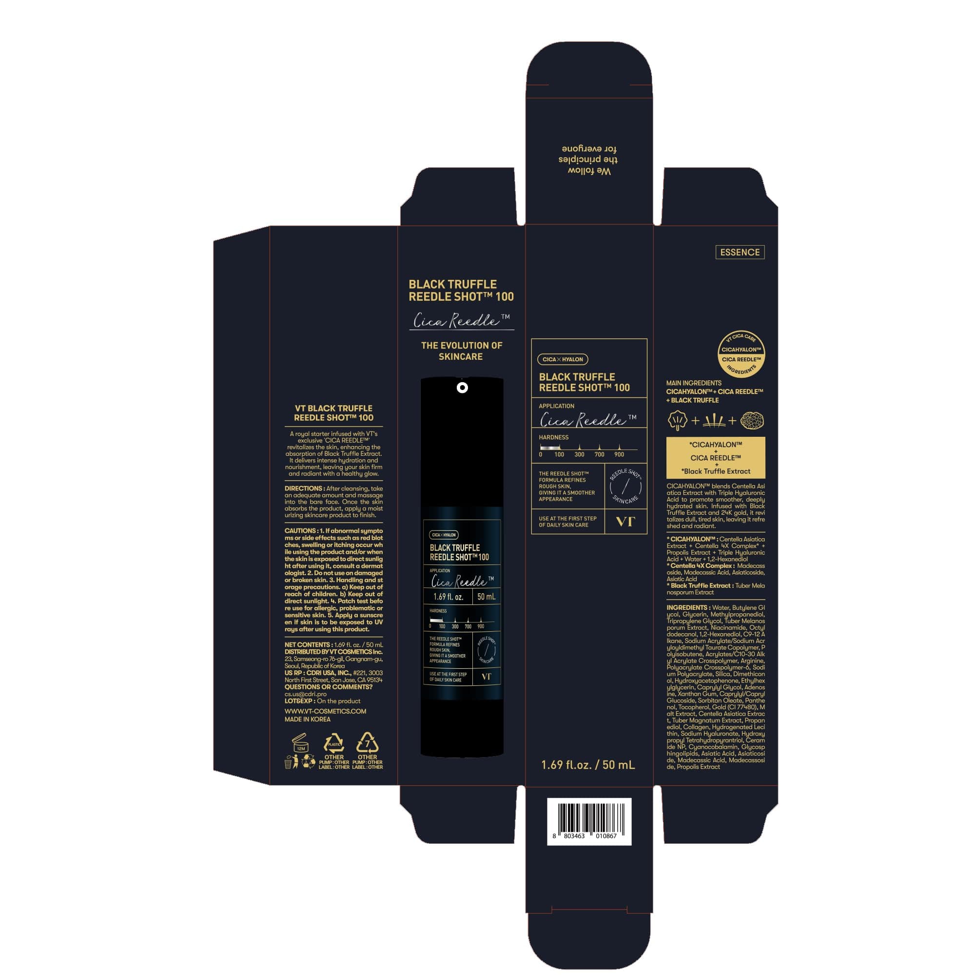 VT COSMETICS VT BLACK TRUFFLE REEDLE SHOT® 100 - Mikroadatu serums