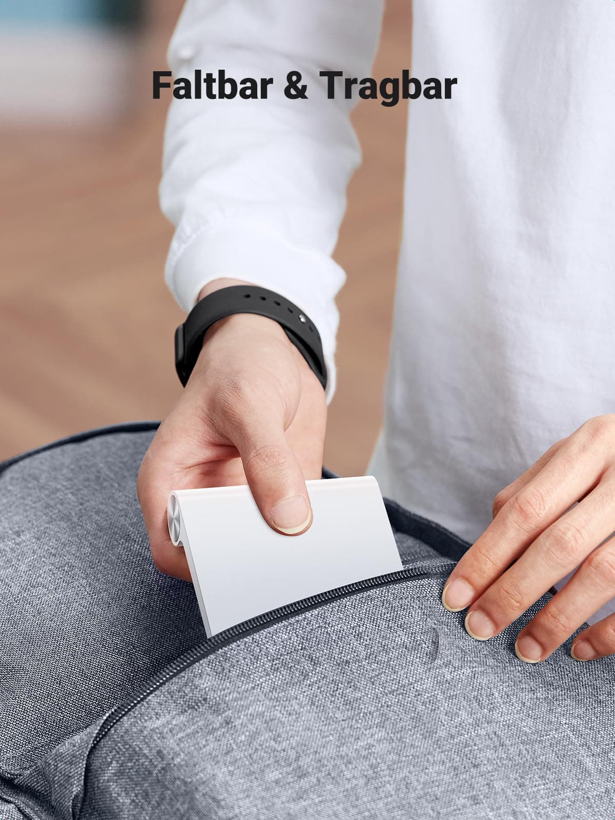 UGREEN Handyhalterung Tisch Tragbarer Handyständer bis 7,9 Zoll (Weiß)