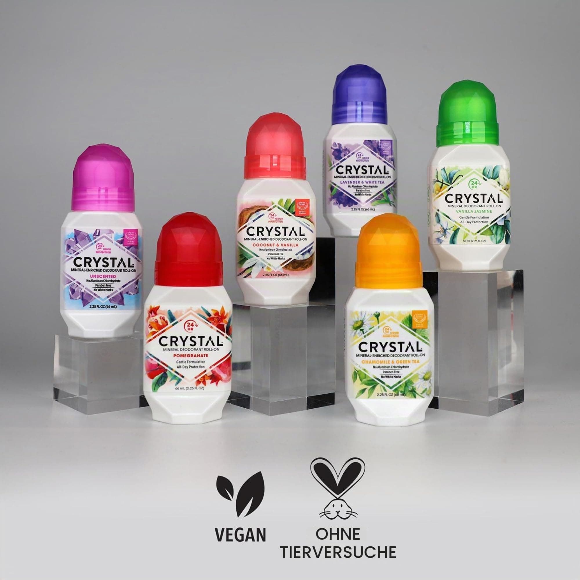 Crystal Essence Deodorant Roll-On, Lavendel und weißer Tee, 75 ml