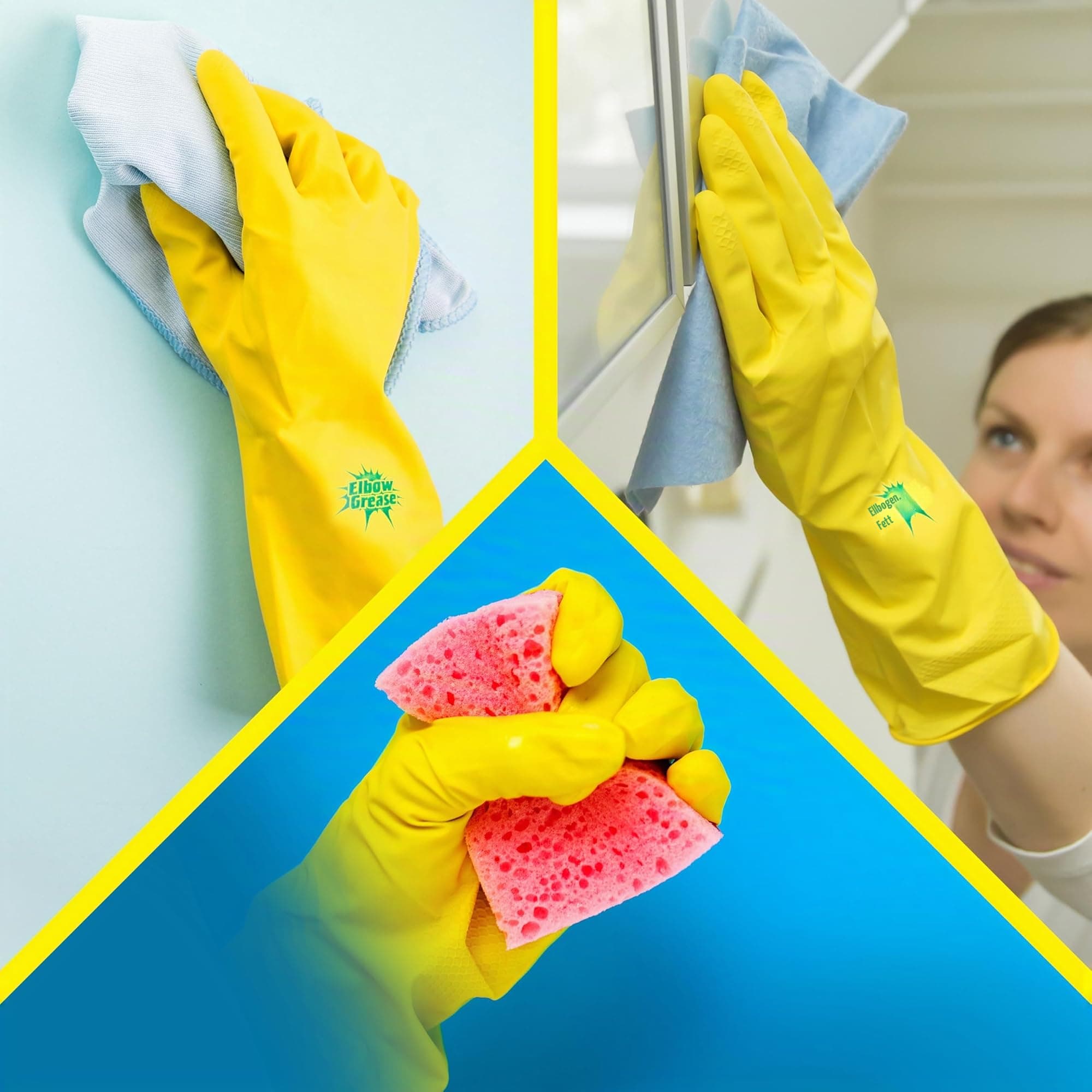 Elbow Grease gumijas cimdi ar kokvilnas oderi, izmērs L