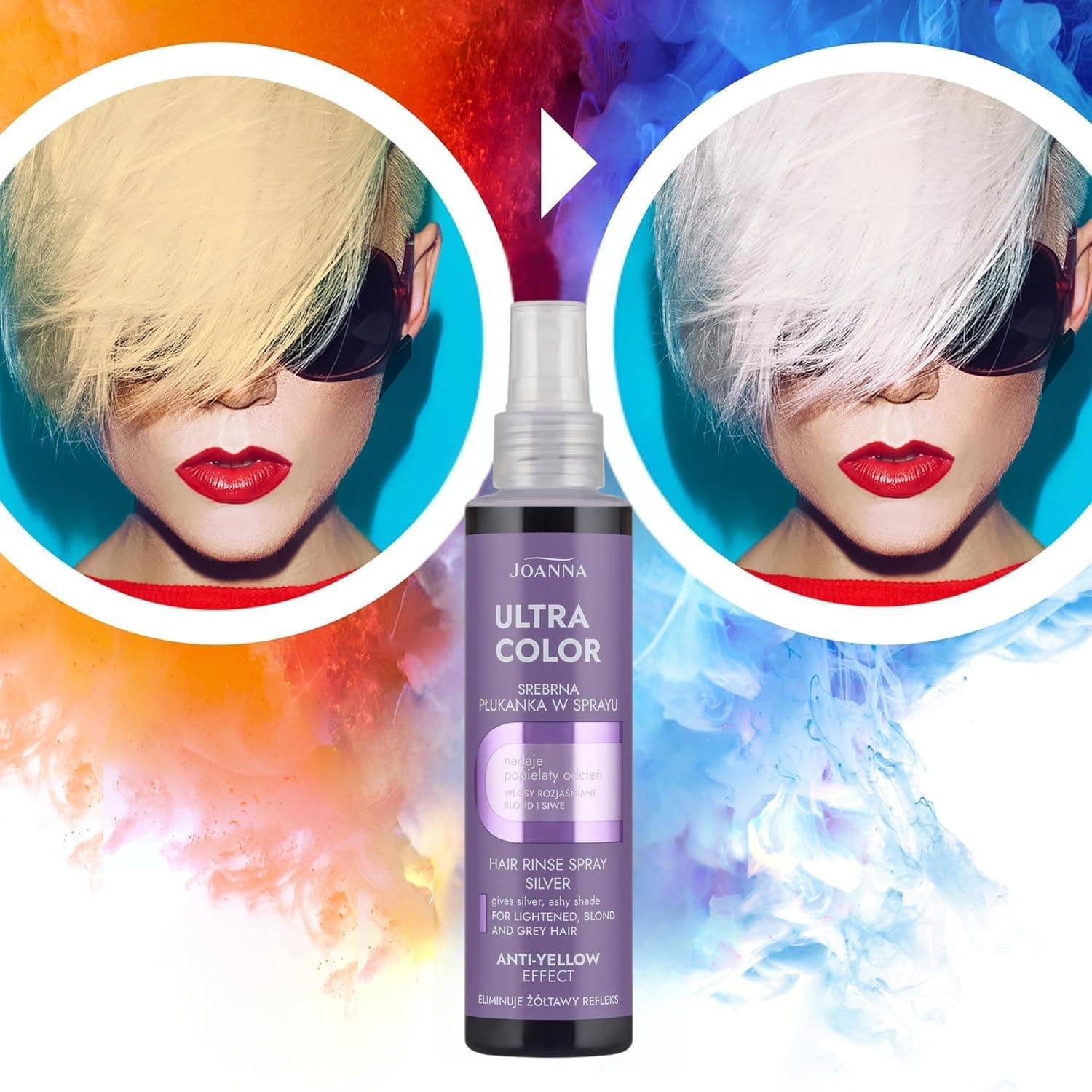 Joanna Ultra Color Silver Spray – Krāsu balzams blondiem matiem