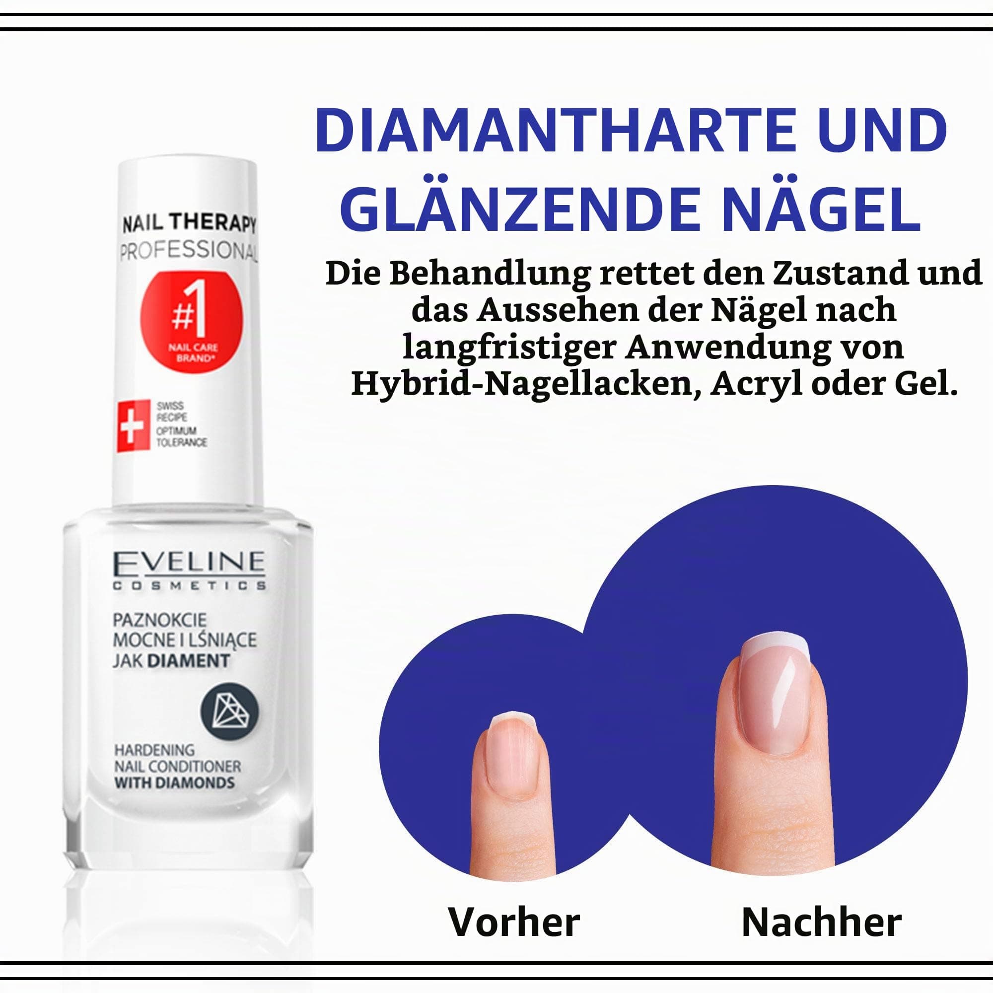 Eveline Cosmetics Nail Therapy Professional Nagu Līdzeklis ar Dimantiem