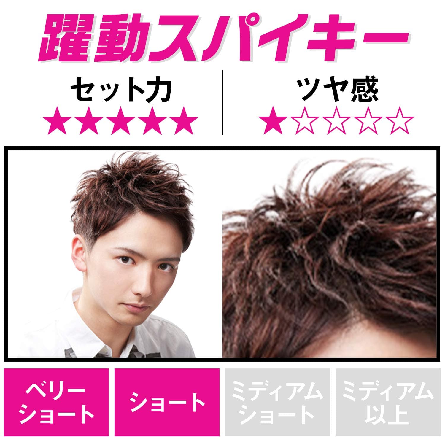 GATSBY Moving Rubber Spiky Edge matu vasks (Pink Spiky Edge, 80g)