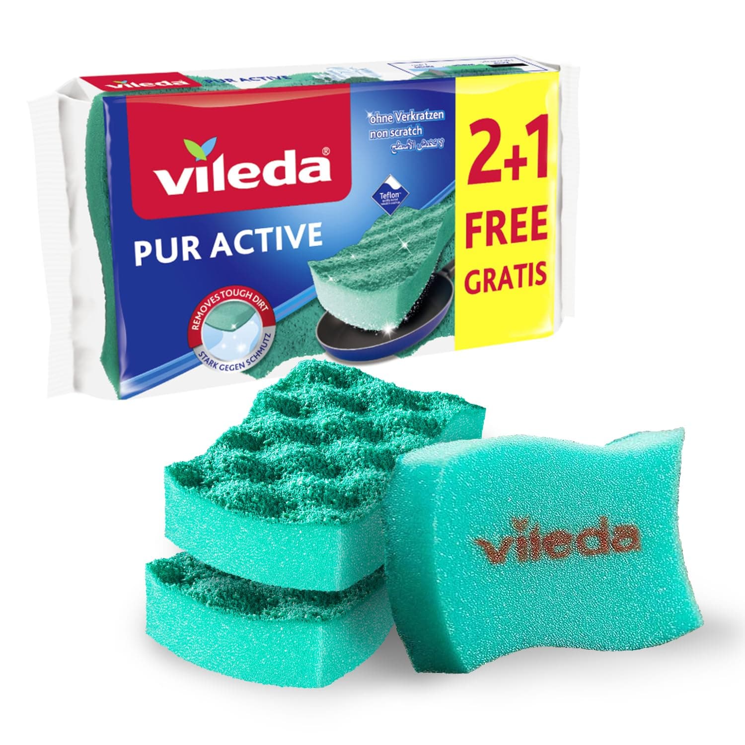 Vileda – aktīvās tīrīšanas spilventiņi virtuvei – 3 gab.