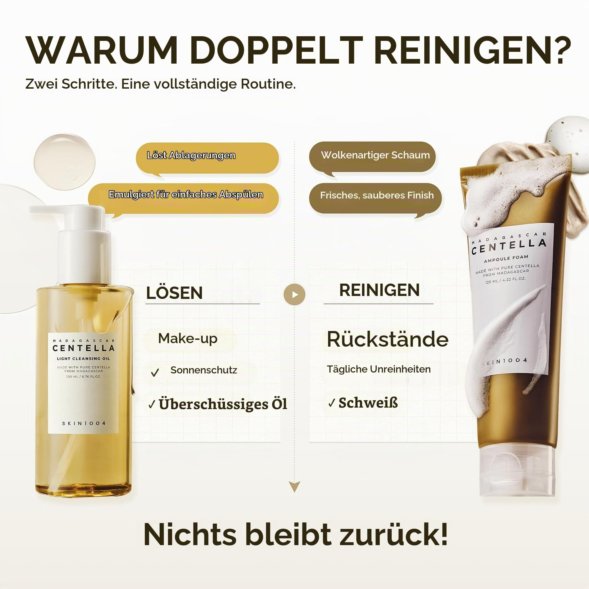 SKIN1004 Centella Double Cleansing Duo - Attīrošs līdzekļu komplekts