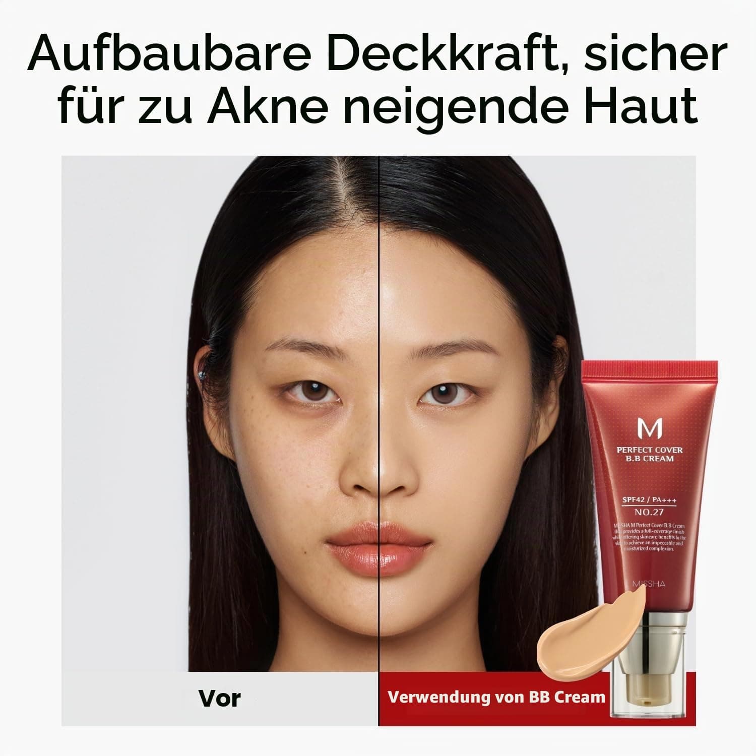 MISSHA M Perfect Cover BB Creme SPF42 / PA +++ (Nr. 27 Honigbeige), 50 ml