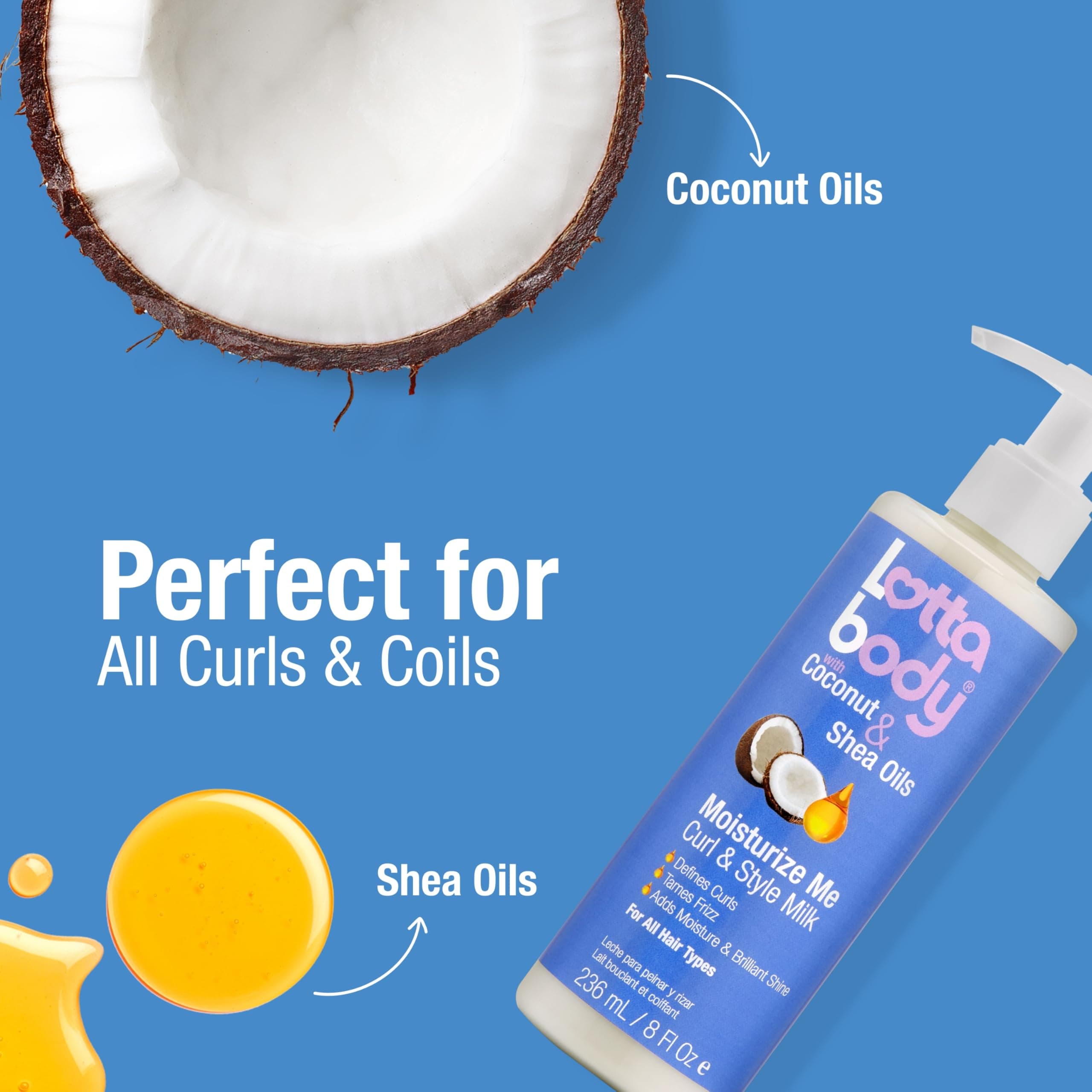 Lotta Body Coconut & Shea Oils Curl & Style Milk