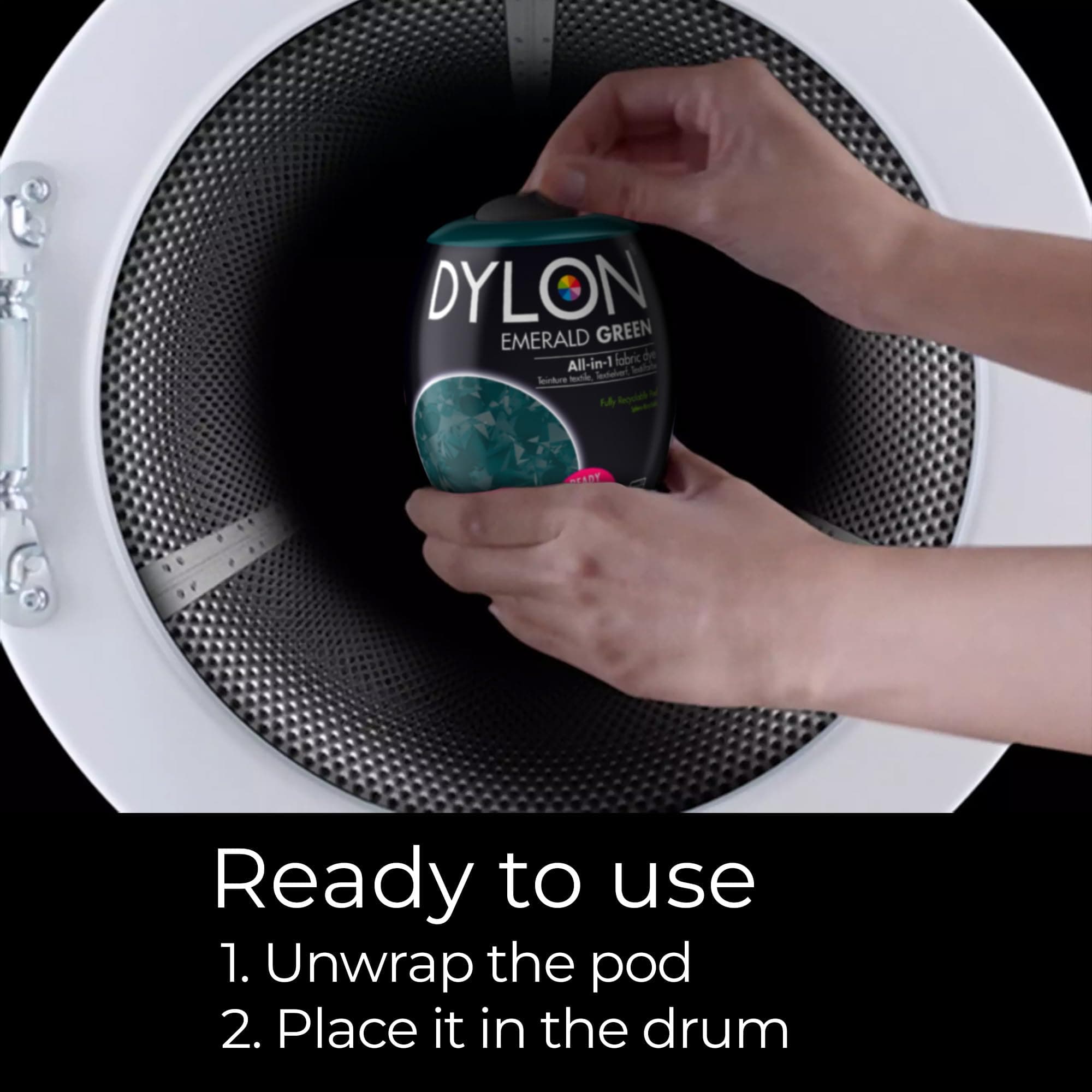 Dylon Dye Pods Tekstilkrāsa veļasmašīnai, Smaragda