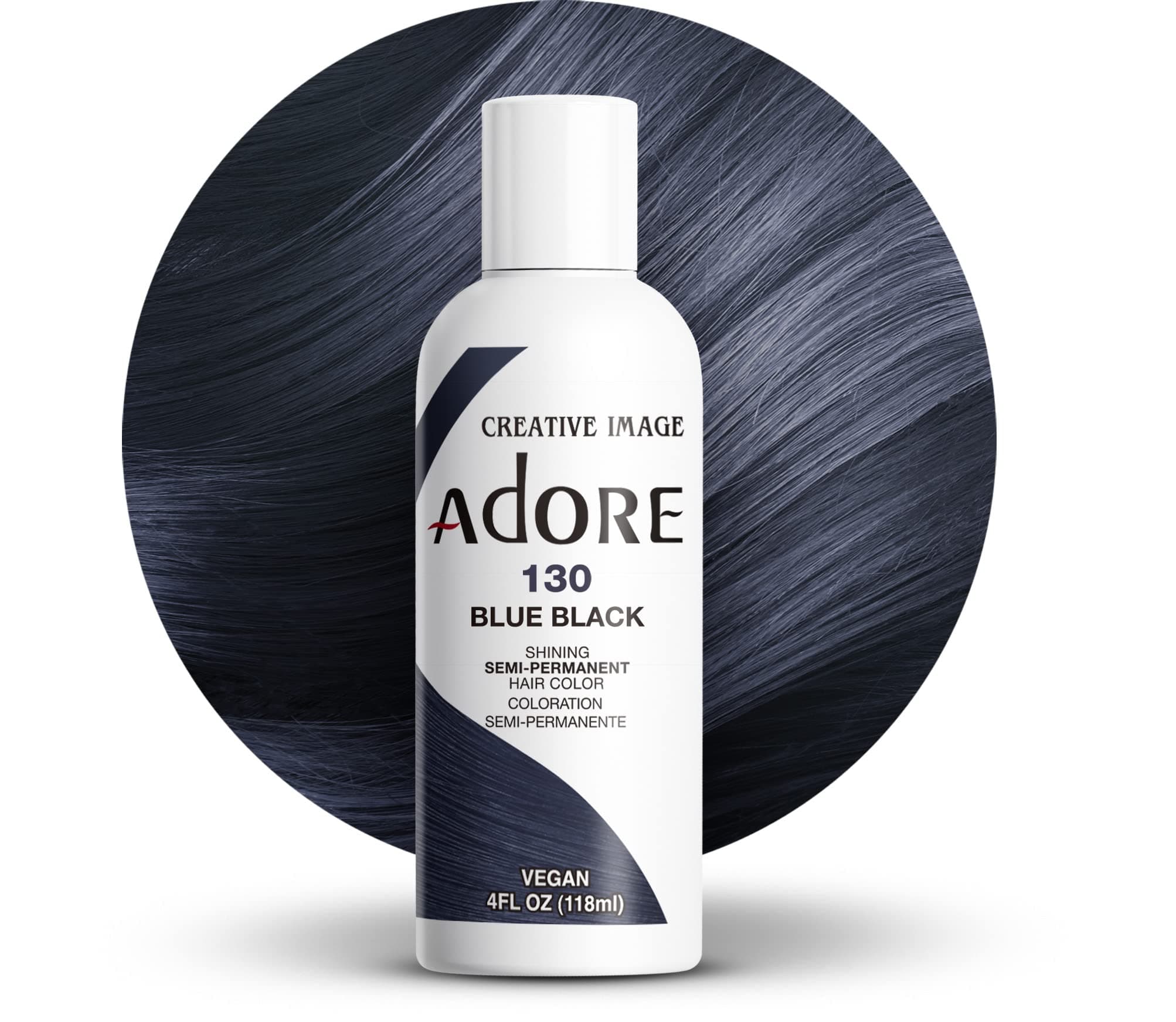 Adore Glänzende semi-permanente Haarfarbe, 130 Blau-Schwarz