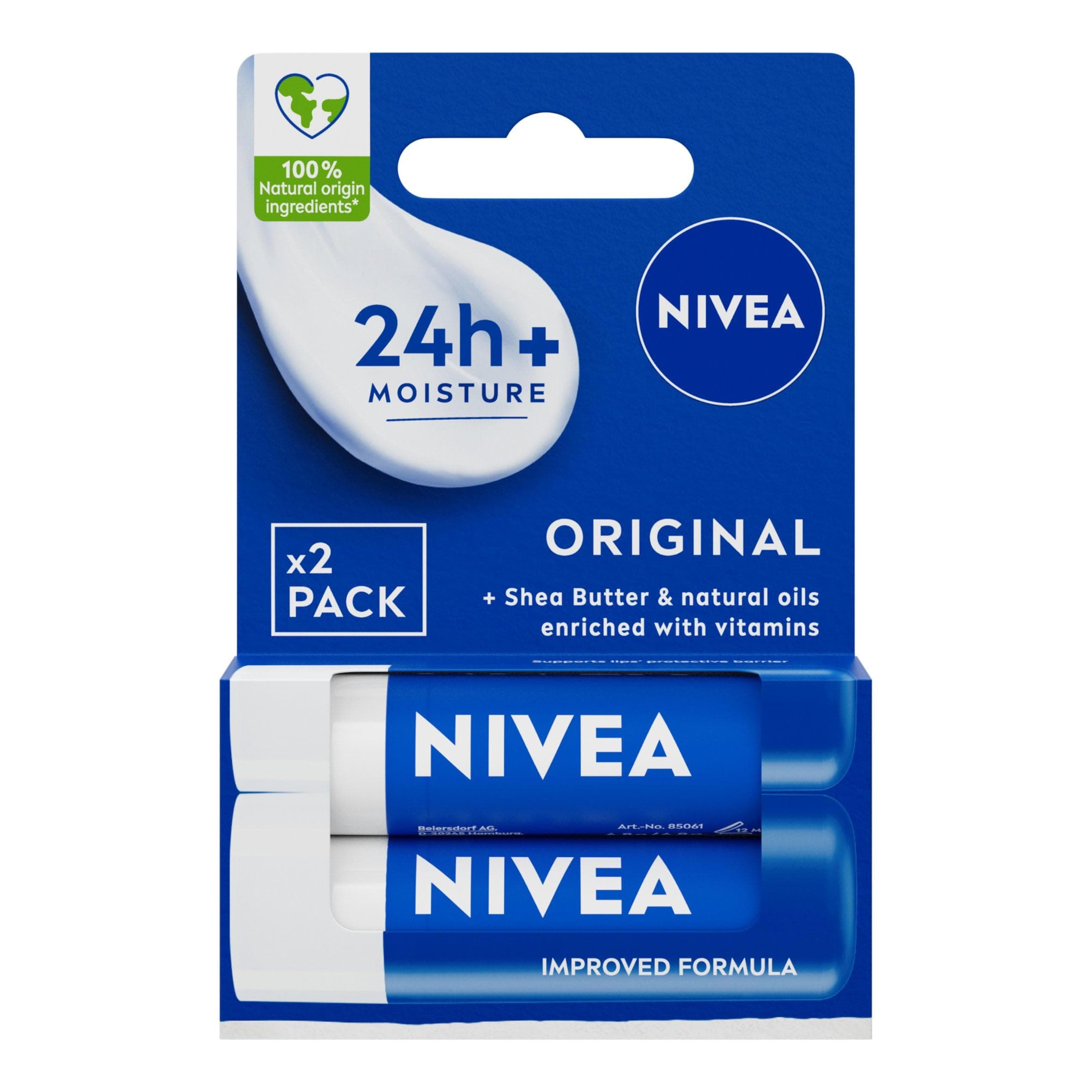 NIVEA Original Care Duo Pack Lūpu balzams (2 x 4,8 g)