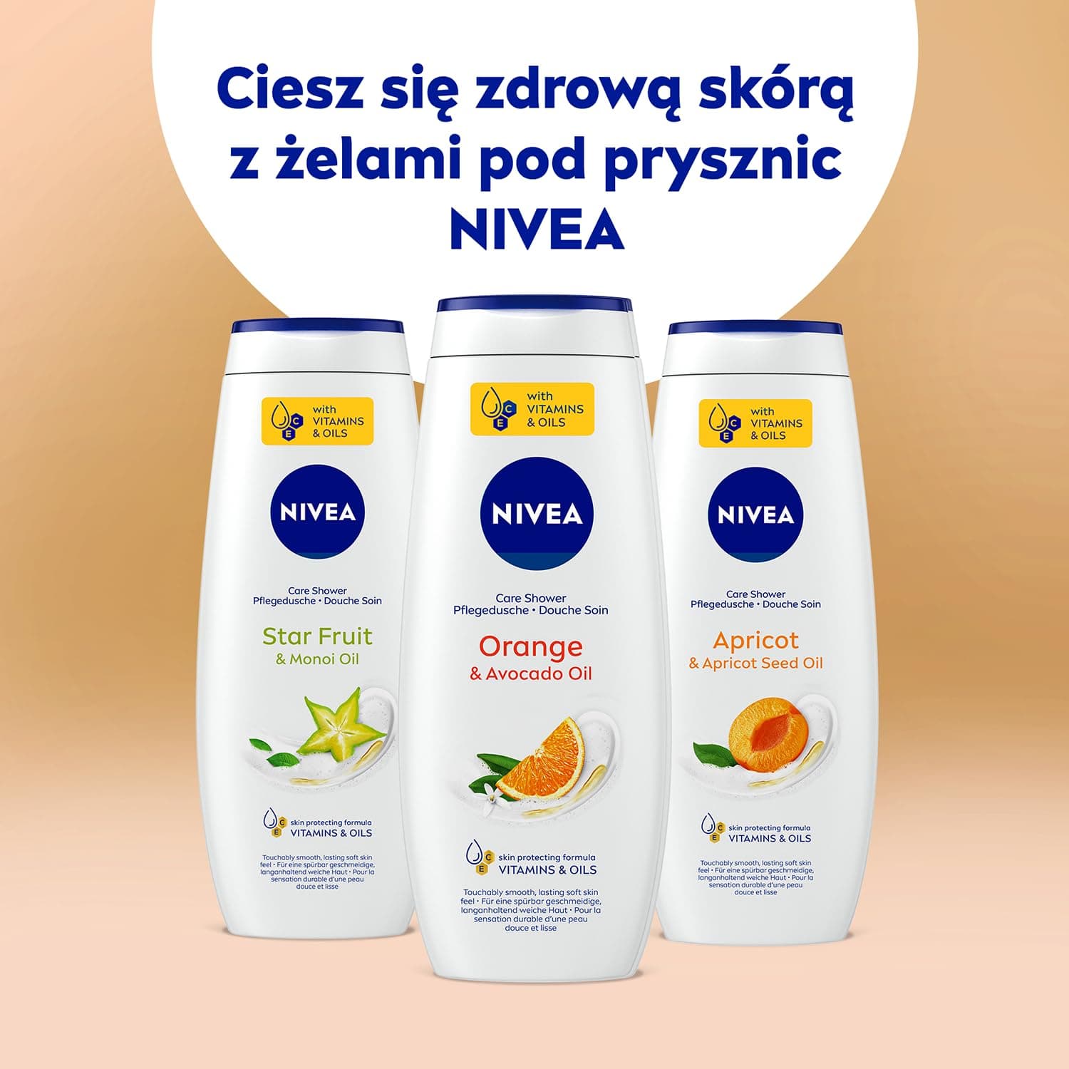 NIVEA Dušas želeja Apelsīns un Avokado eļļa 500 ml