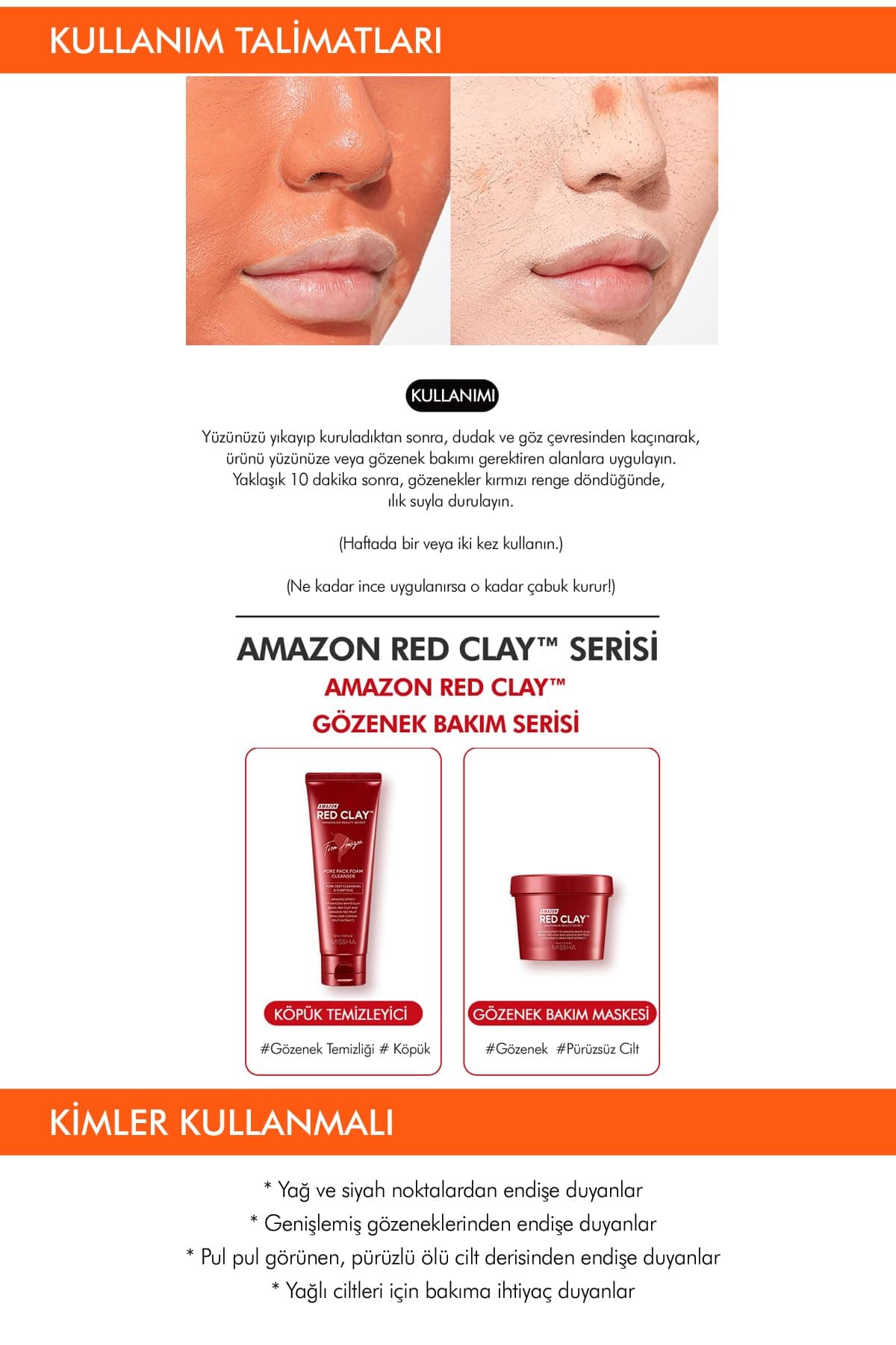 MISSHA Amazon Red Clay™ Poru attīrošā maska