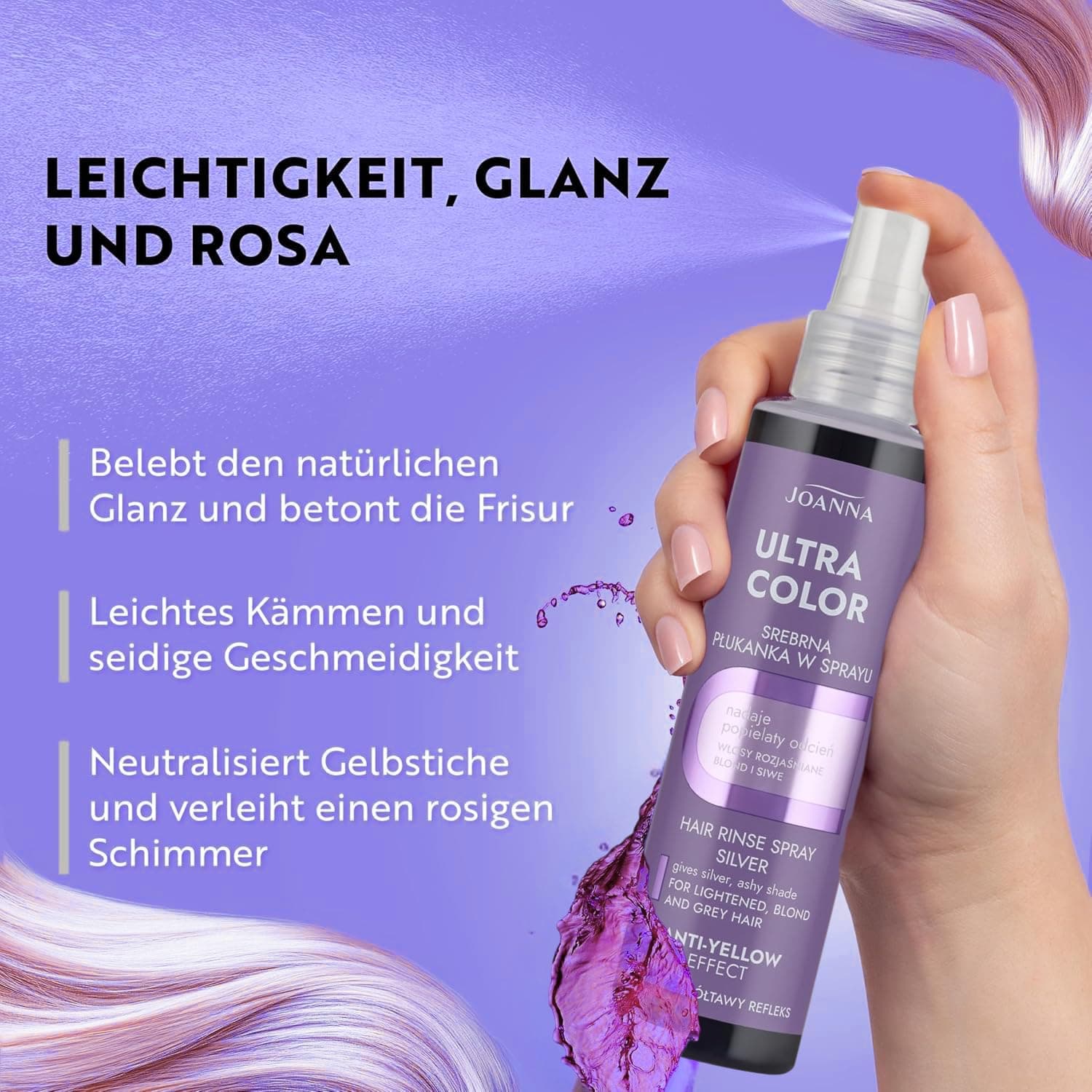 Joanna Ultra Color Silver Spray – Krāsu balzams blondiem matiem