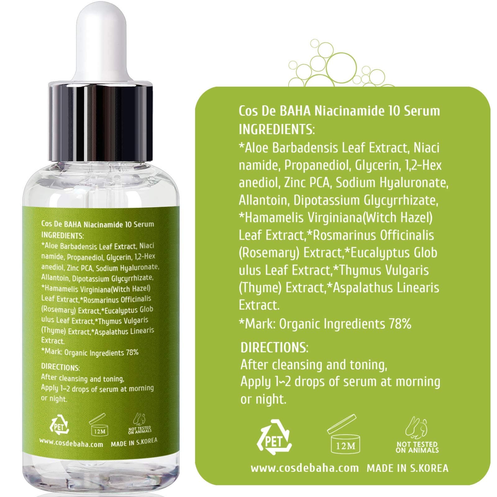 Cos De BAHA Niacinamide 10 Serum 60ml