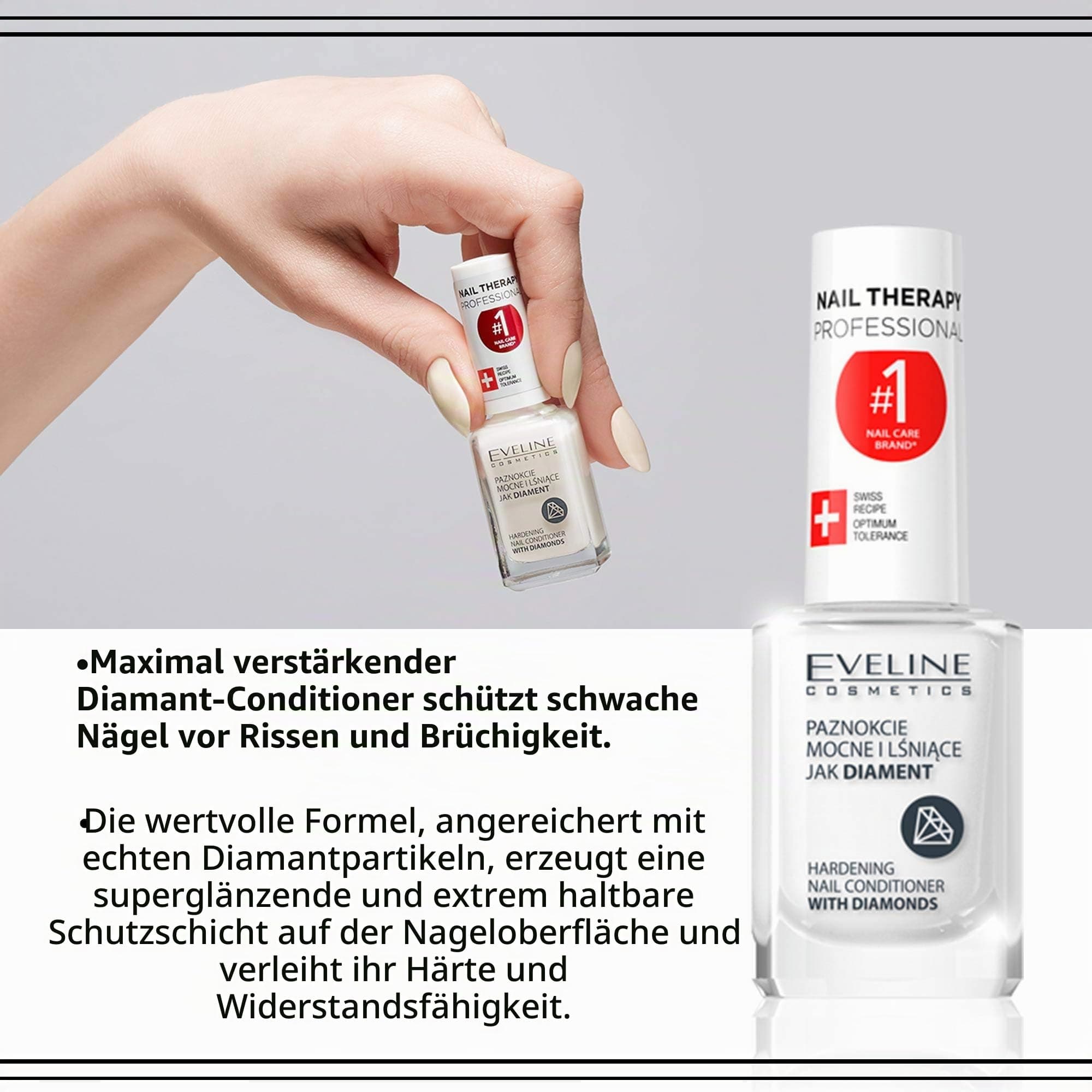 Eveline Cosmetics Nail Therapy Professional Nagu Līdzeklis ar Dimantiem
