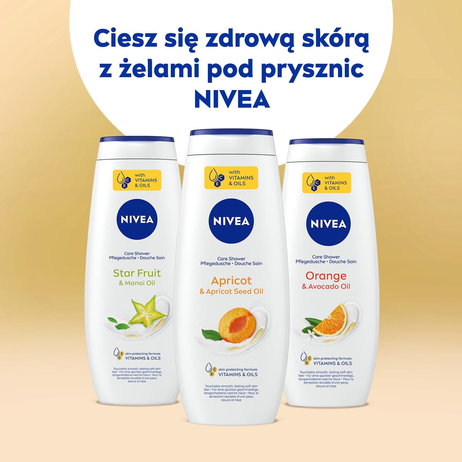 NIVEA Dušas želeja Aprikožu un aprikožu kauliņu eļļa 500 ml