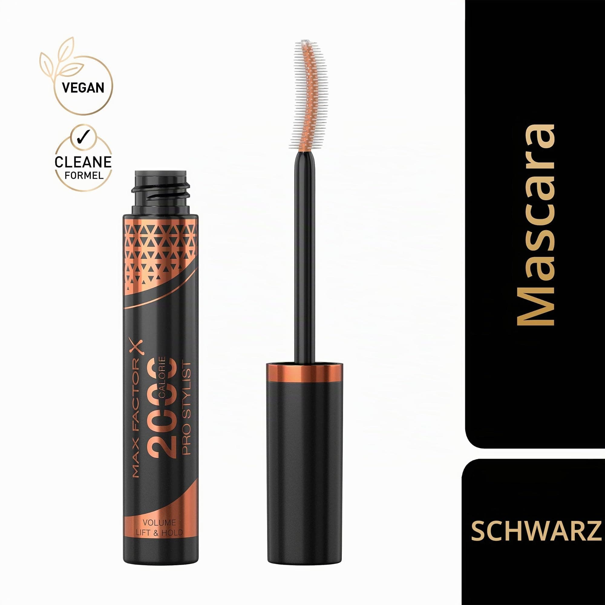 Max Factor 2000 Calorie Pro Stylist Skropstu Tuša, Melna, 9 ml