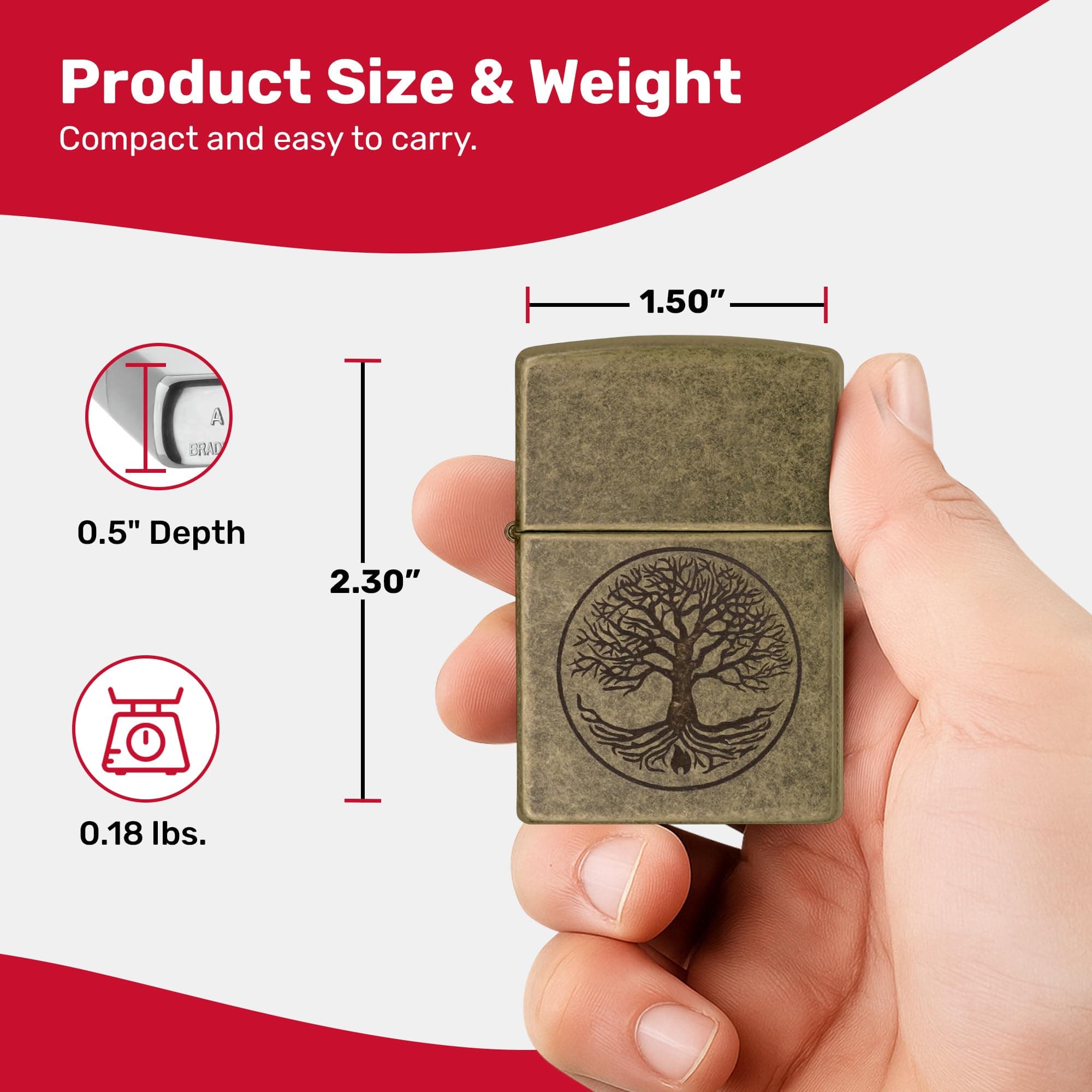 Zippo "Tree of Life" vēj//dūmu izturīgs šķiltavu