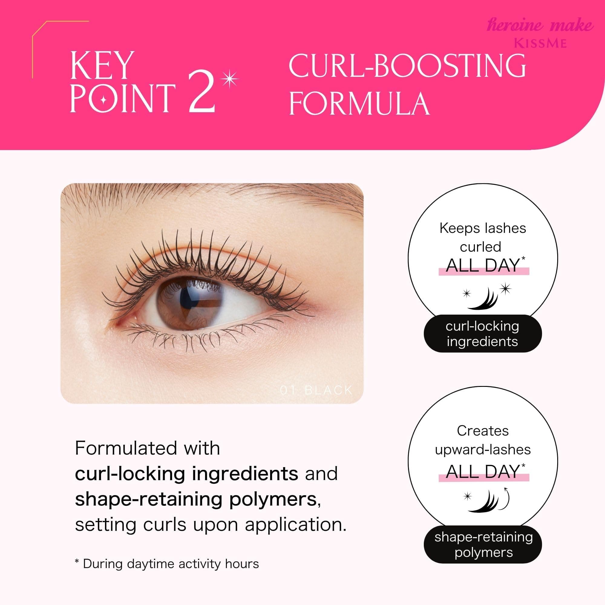 KISSME HEROINE MAKE Long UP Mascara Super Waterproof WP 01 Black