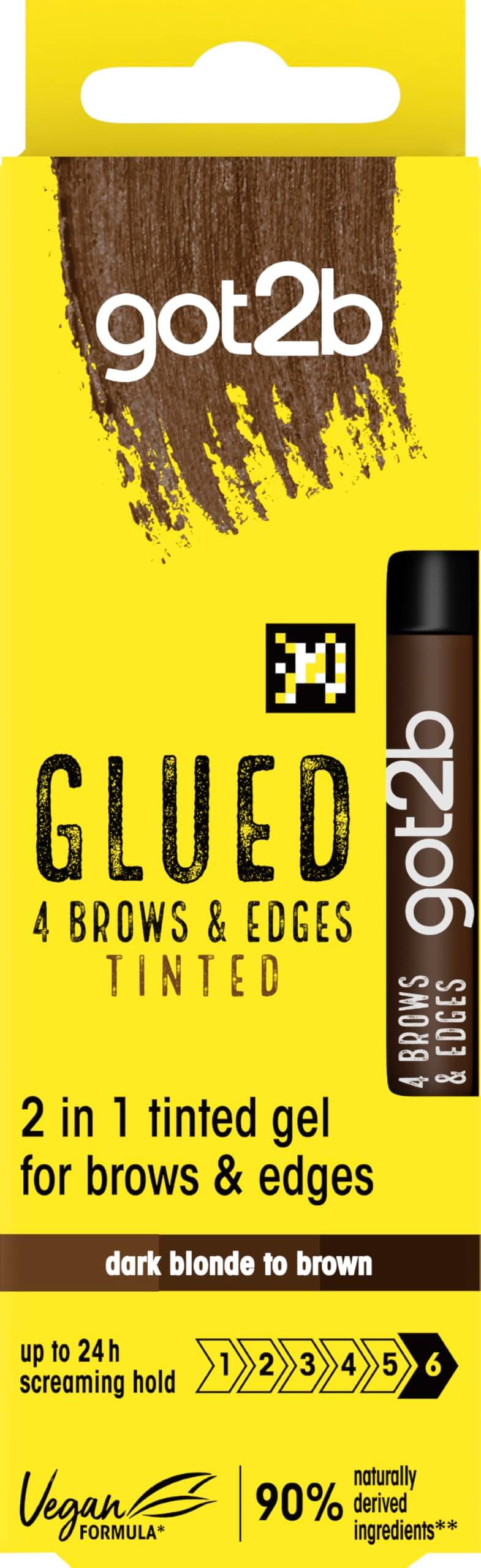got2b Glued 4 Brows and Edges, Skrūvējošais Gels Acuēnām, Brūns, 16 ml