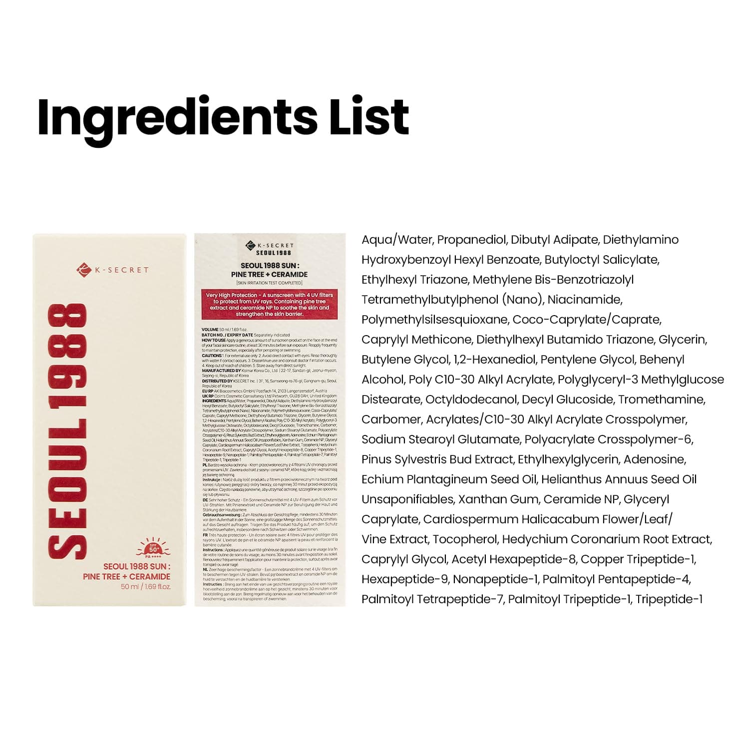 KSECRET Seoul 1988 Sejas Sauļošanas Krēms SPF 50