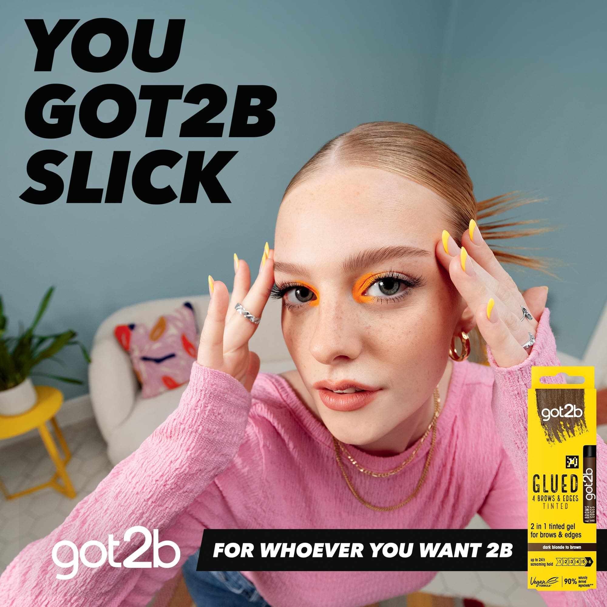 got2b Glued 4 Brows and Edges, Skrūvējošais Gels Acuēnām, Brūns, 16 ml