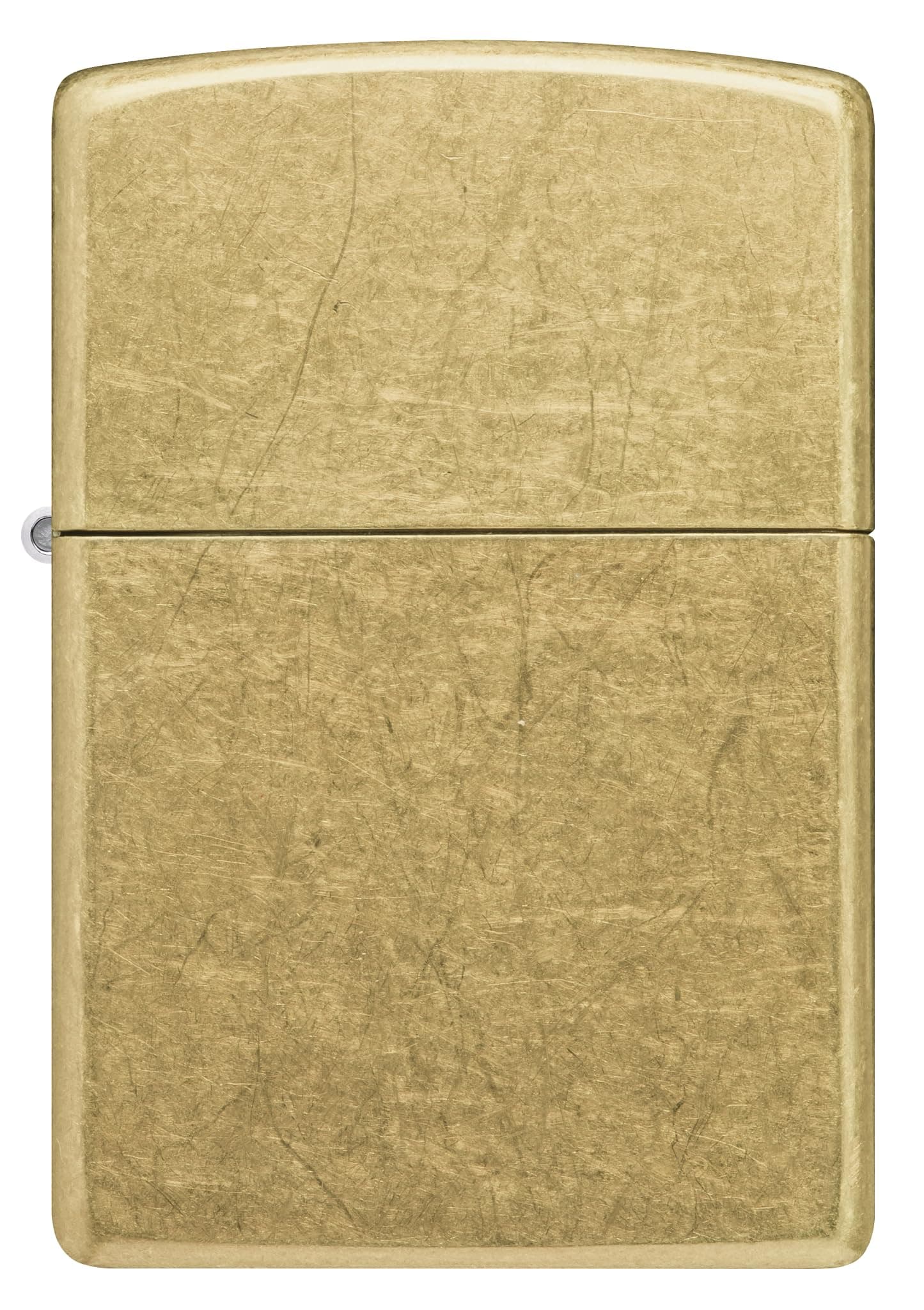 Zippo Sturmfeuerzeug - Street Brass, Base Model - Nachfüllbar - Wiederverwendbar - Windfestes Design - Geschenkbox - Made in USA